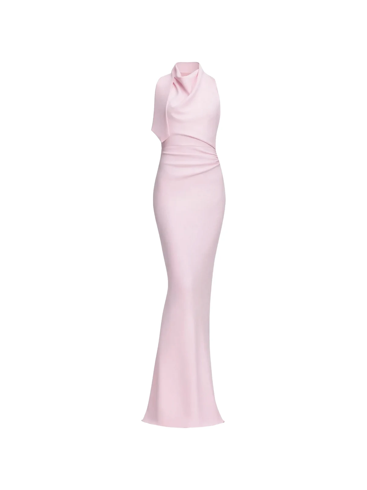 cowl-neck draped maxi dress