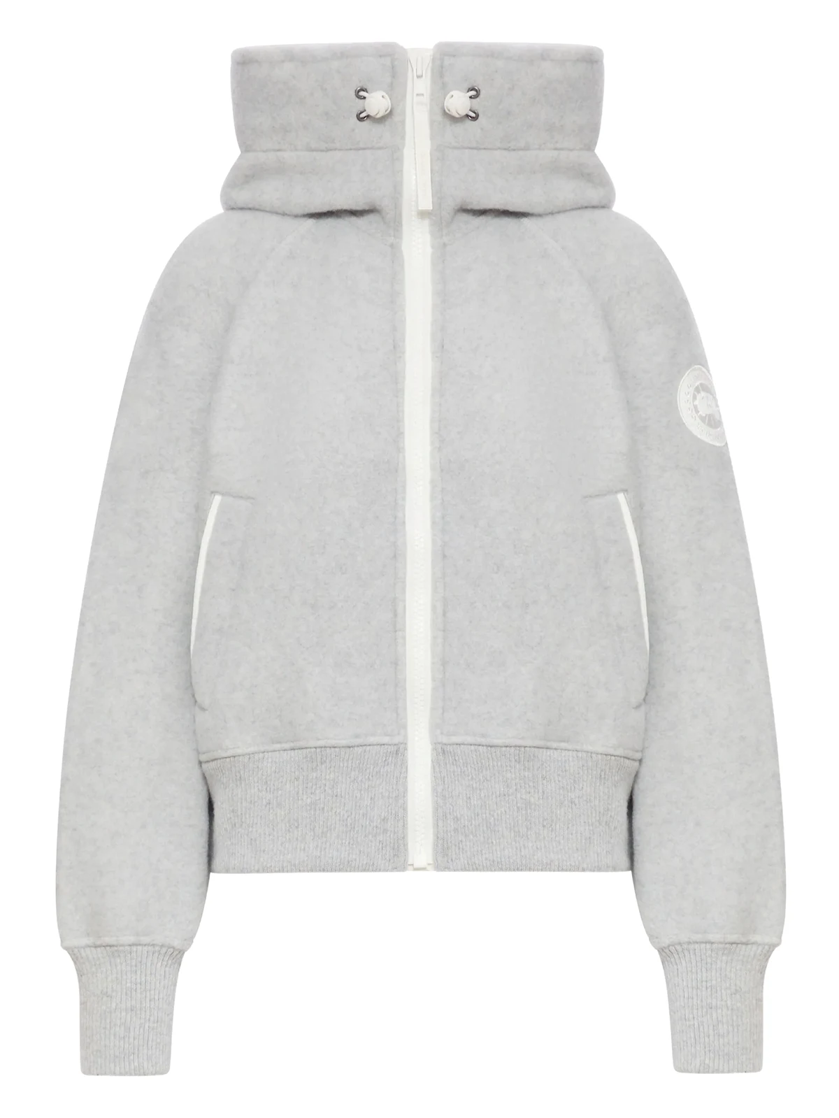 metallic wool hooded jacket