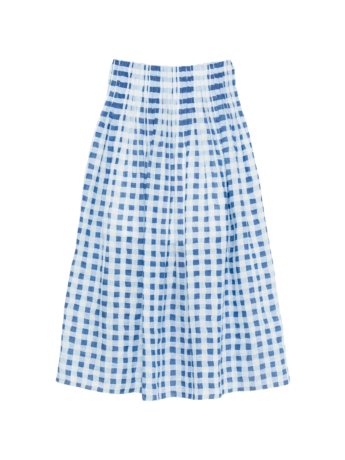 check-pattern A-line midi skirt