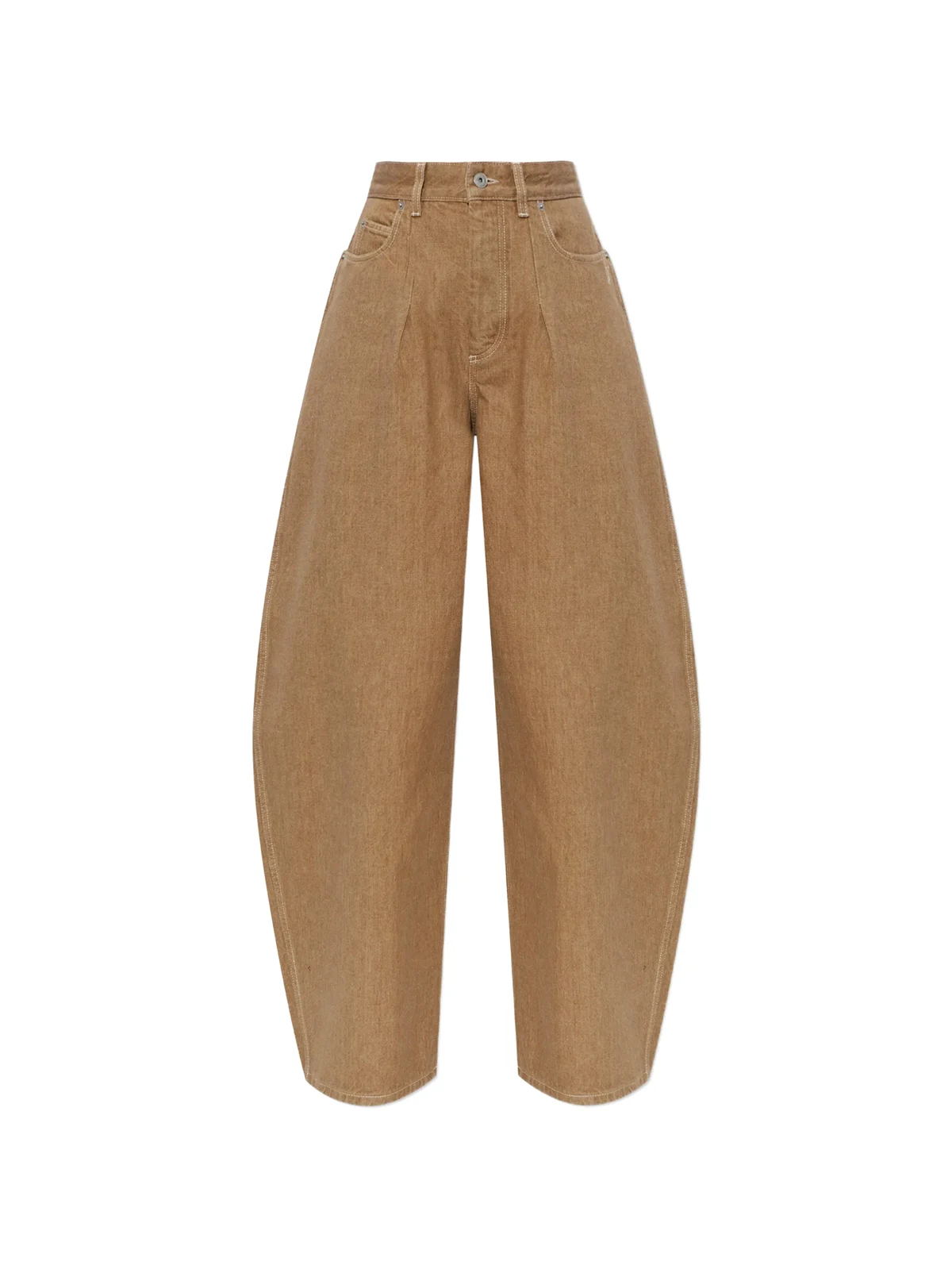 pleat-detail wide-leg denim jeans