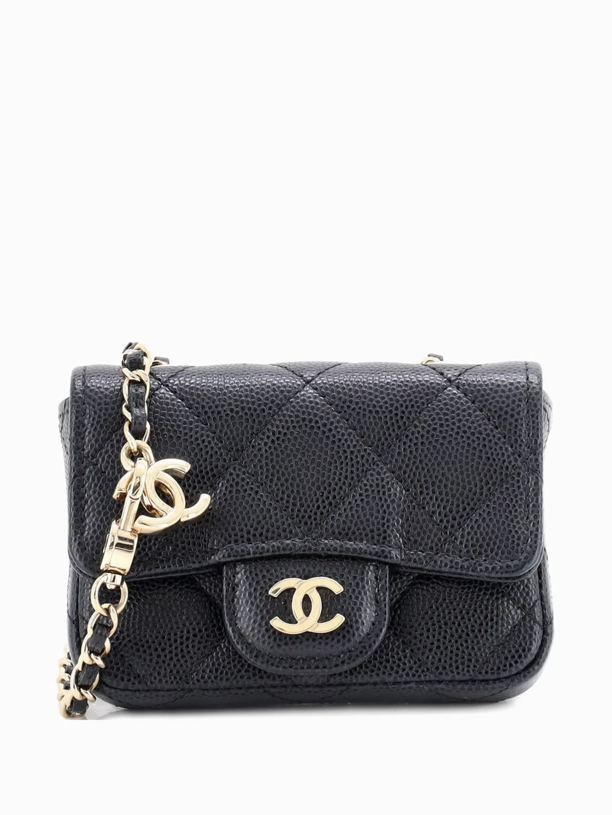 Classic Flap Chain Quilted Caviar Mini belt bag