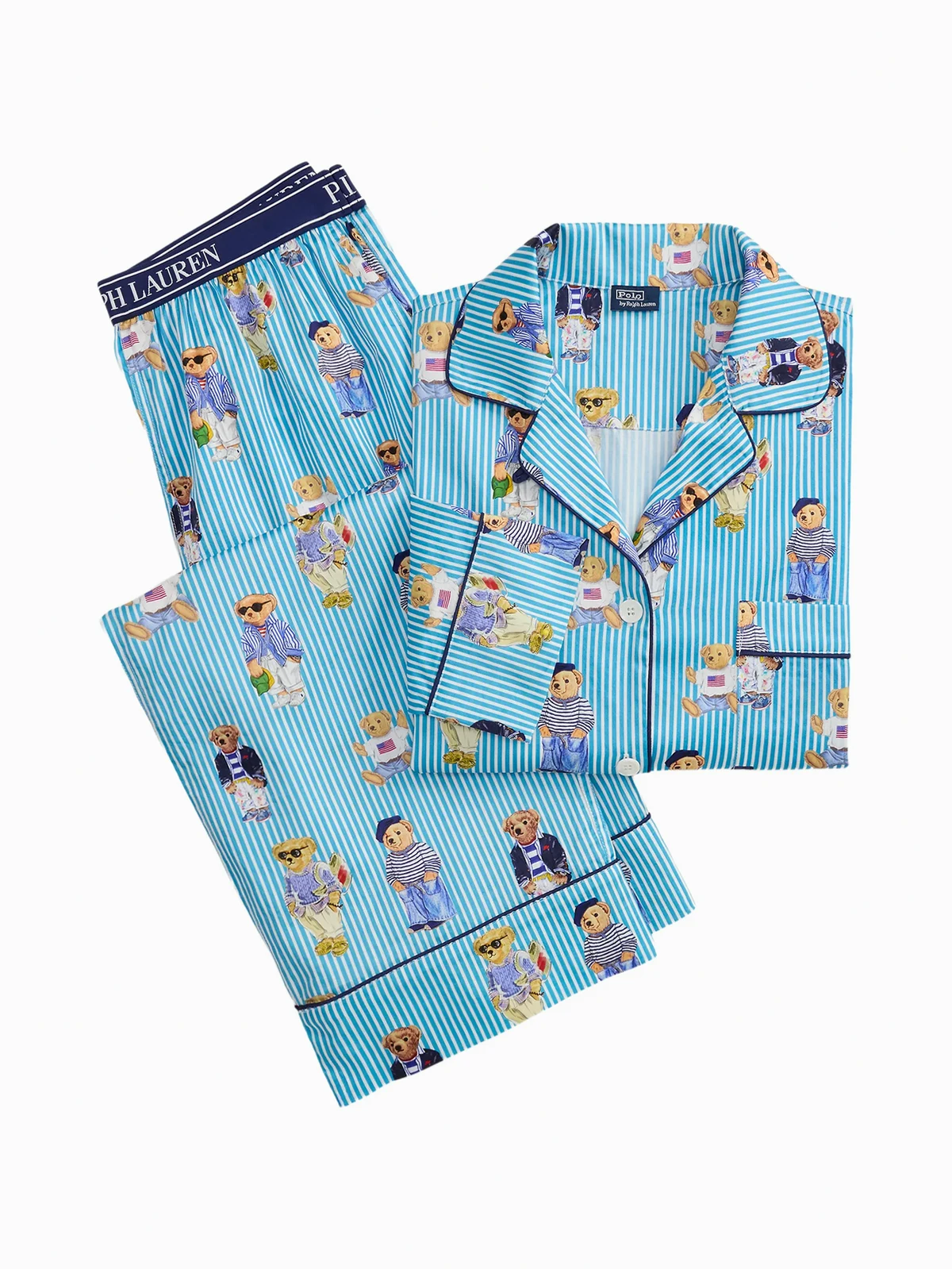 Polo Bear Madison striped pajamas set