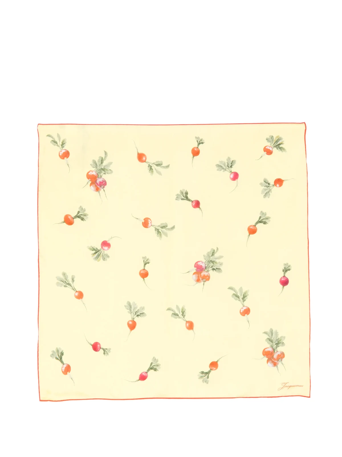 radish-print silk square scarf