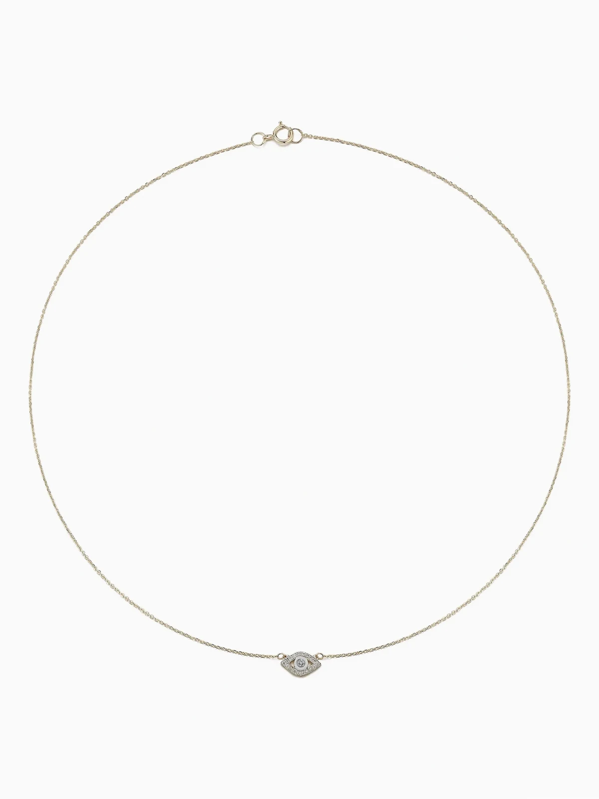 14kt yellow gold Evil Eye diamond necklace