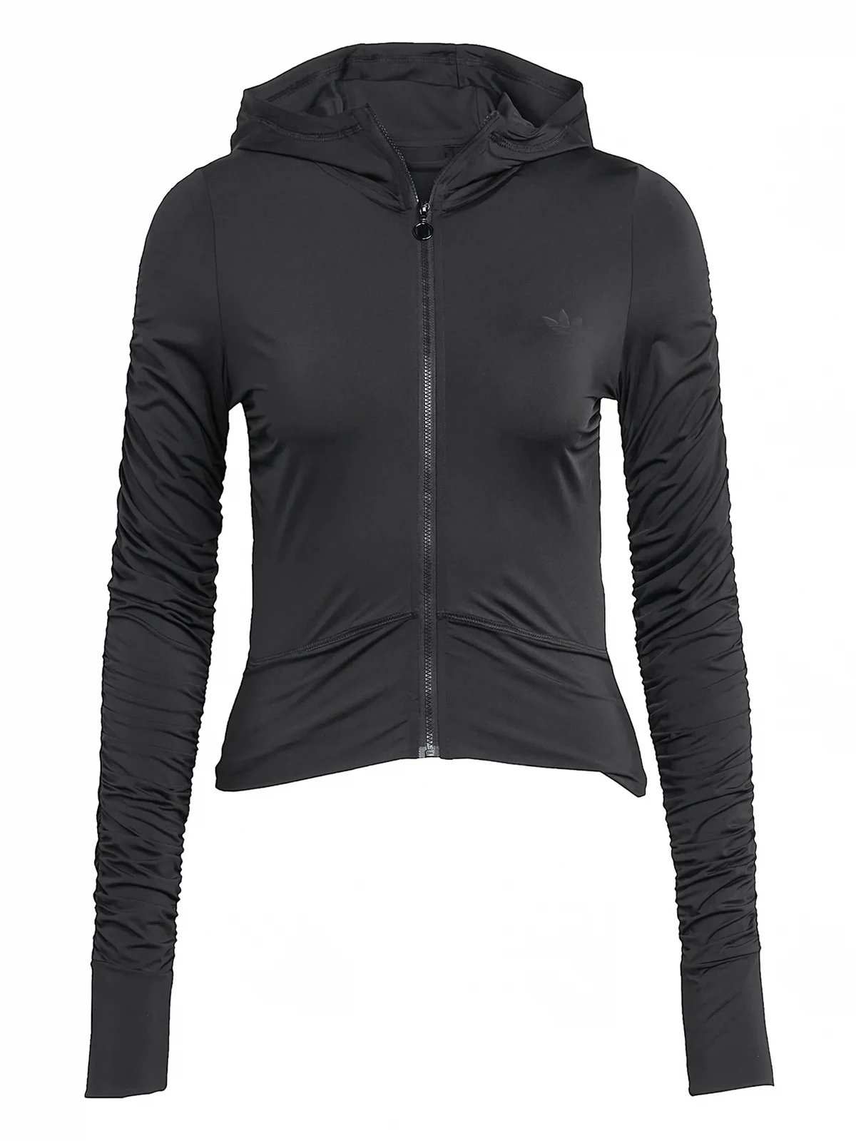 ruched zip-up woodie