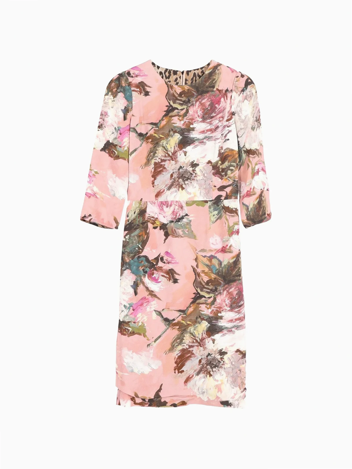 flowers-print midi dress