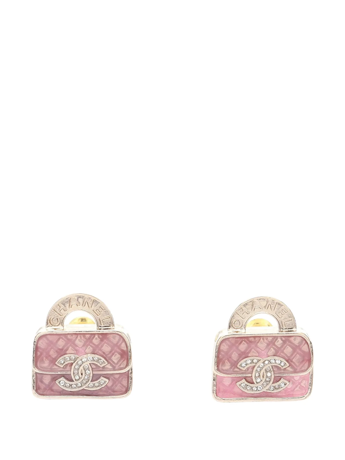 2024 CC Gold Plated Resin Crystal Top Handle Bag Earrings costume earrings