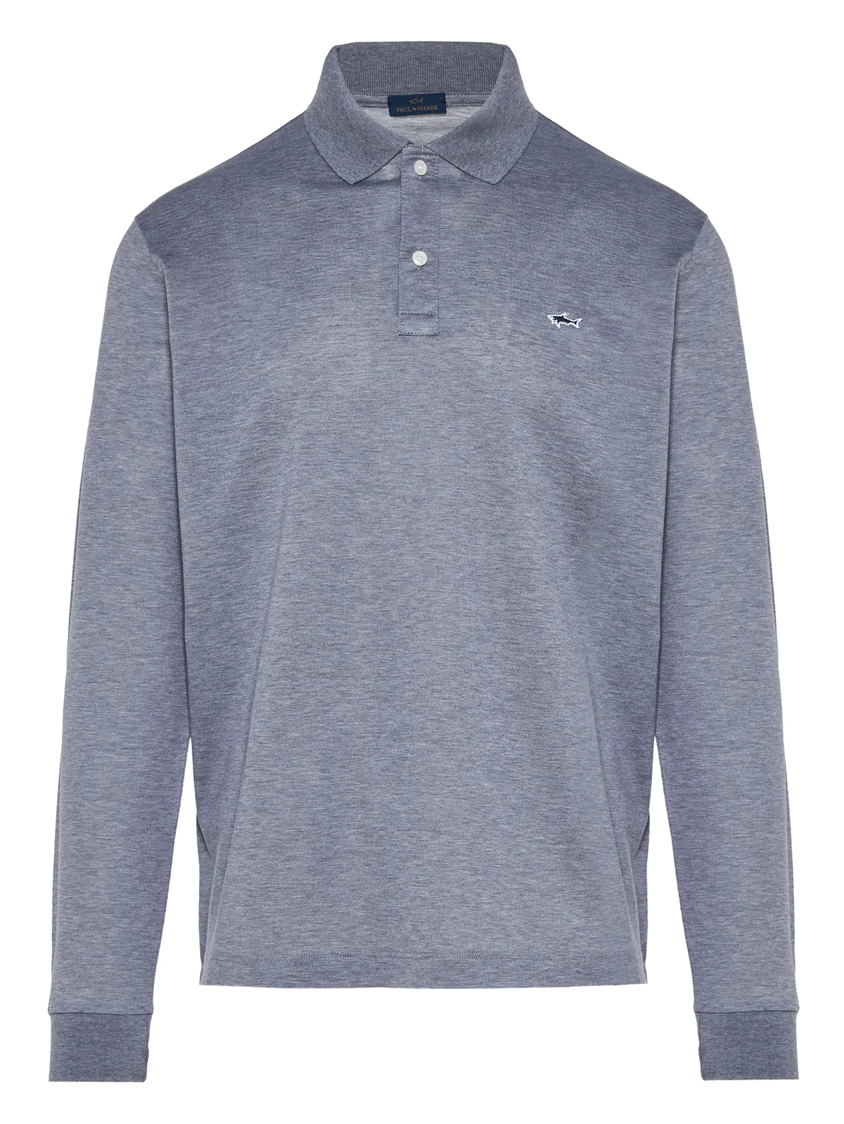 long-sleeve embroidered polo shirt