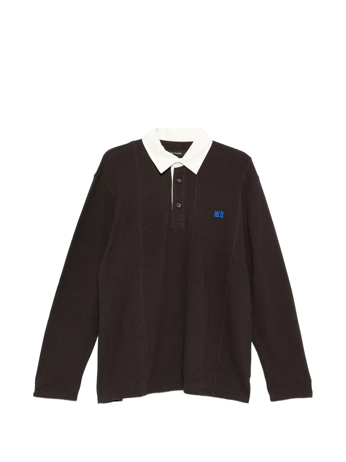 pique long-sleeve polo shirt