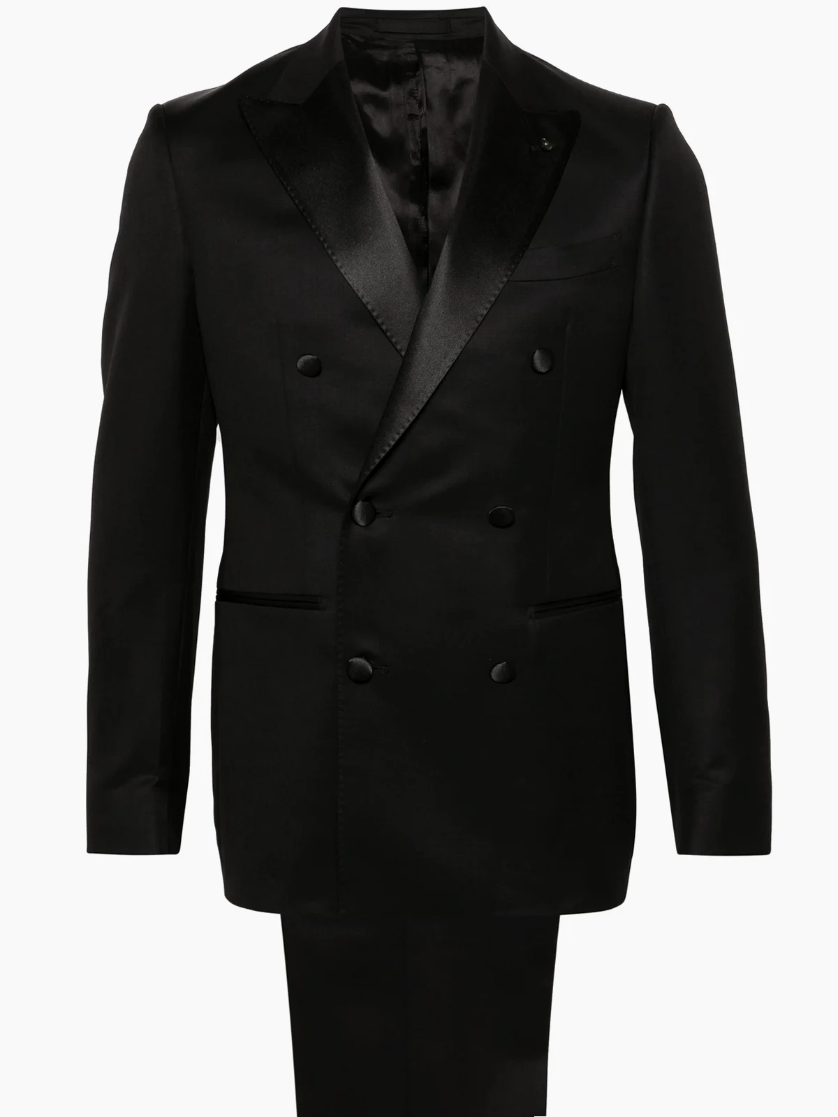 peak-lapels double-breasted suit