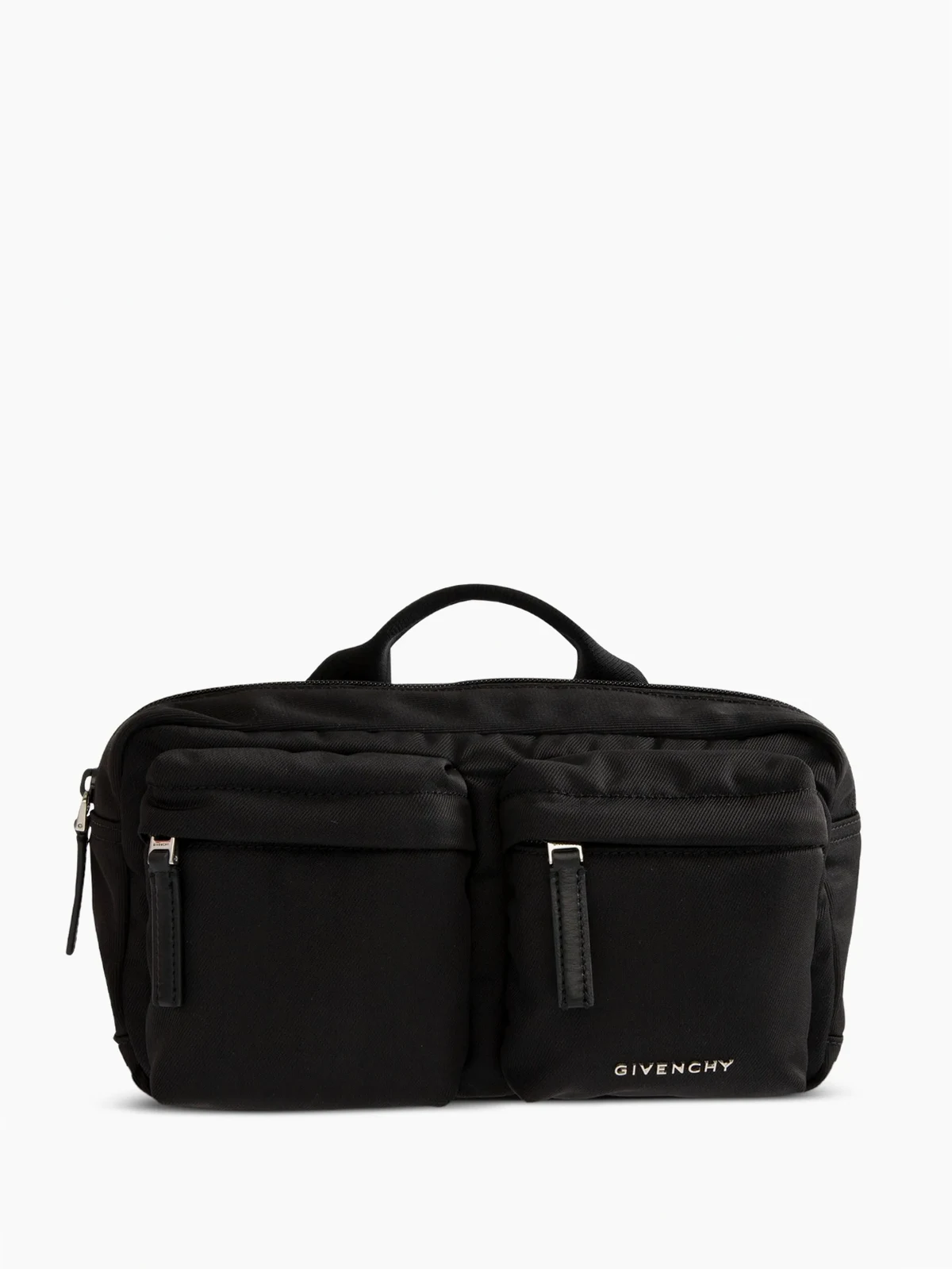 multi-pocket top-handle belt bag