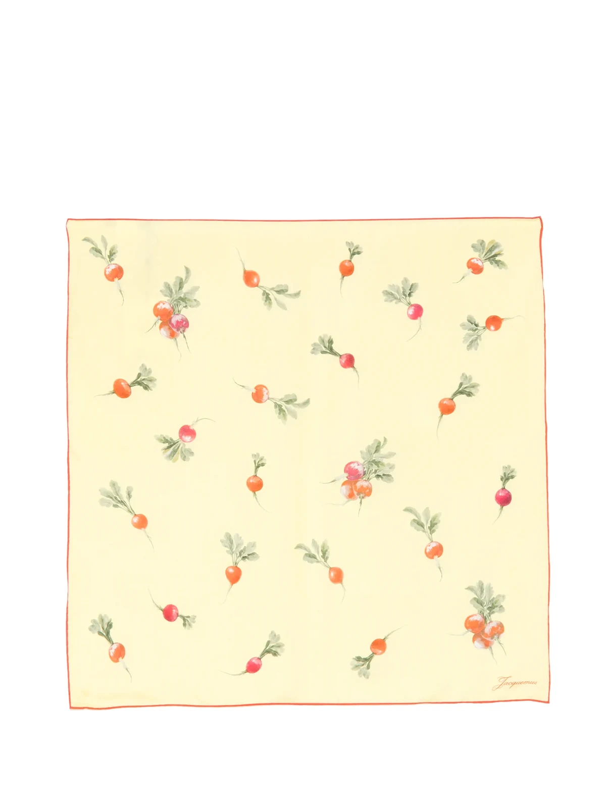 radish-print silk square scarf