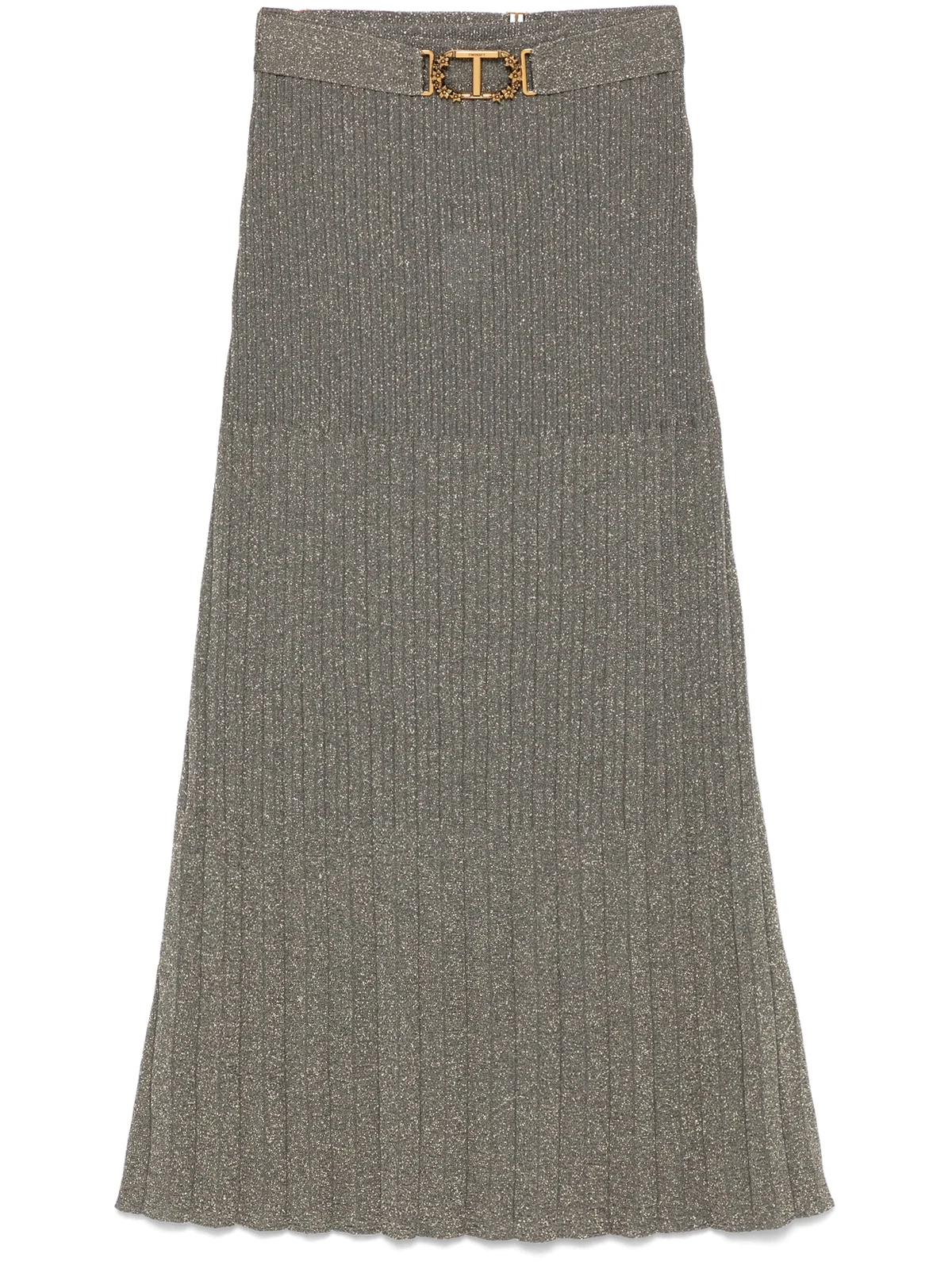 fine-knit lurex midi skirt