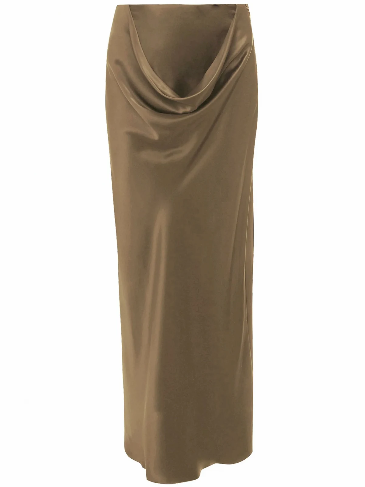 cowl-effect silk maxi skirt