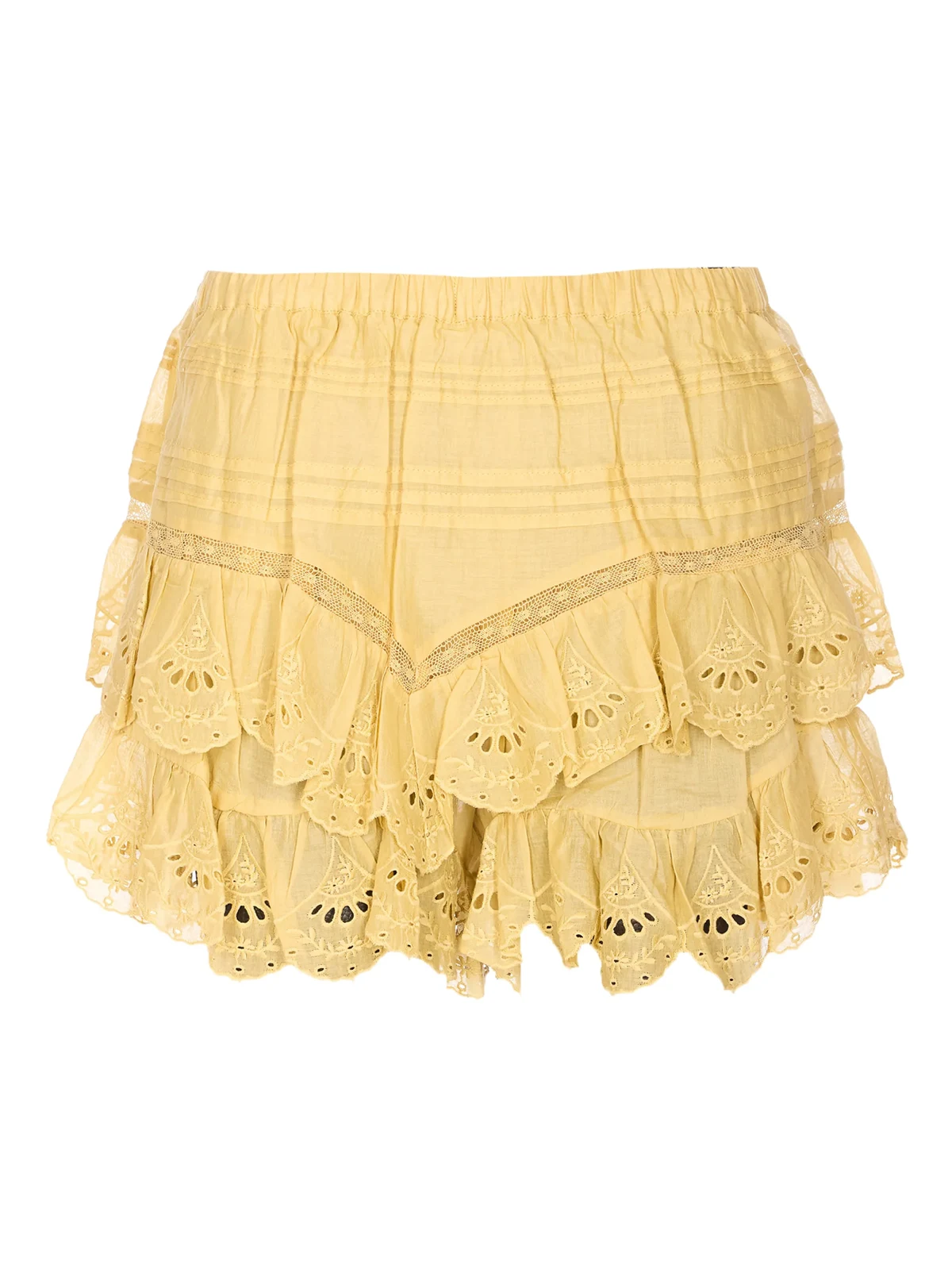 Jocadia embroidered ruffled mini skirt