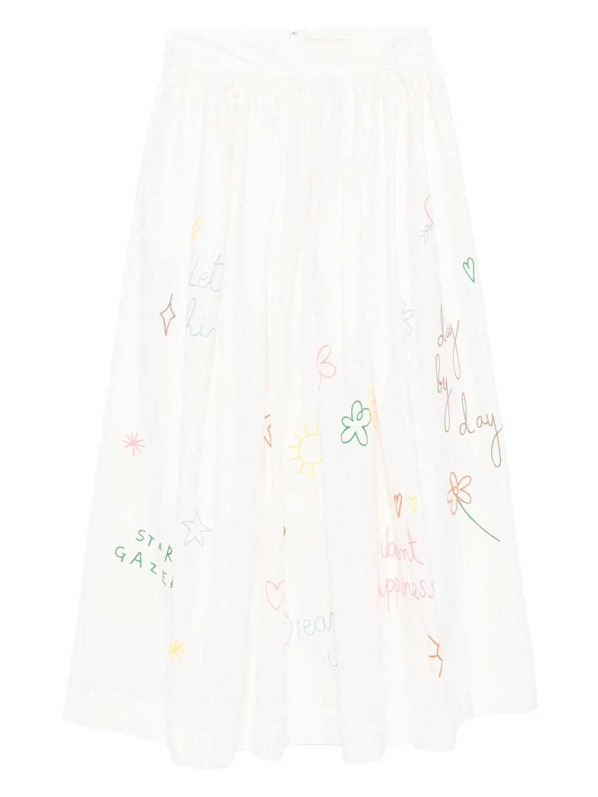 scribble-embroidered skirt