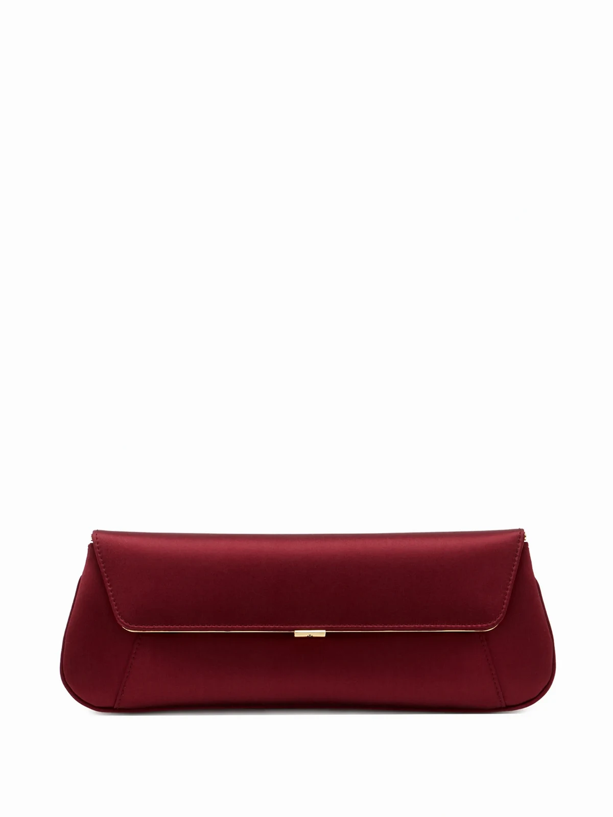 satin logo clutch bag