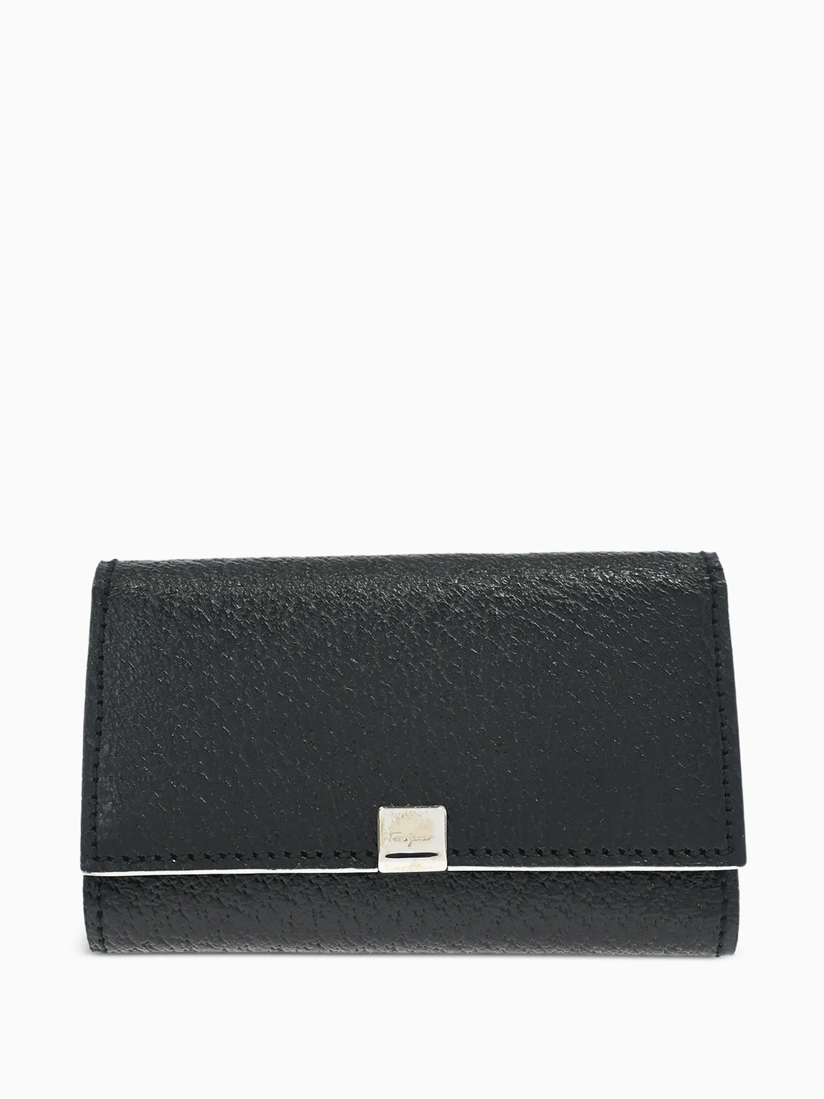 1990-2000s textured leather key case