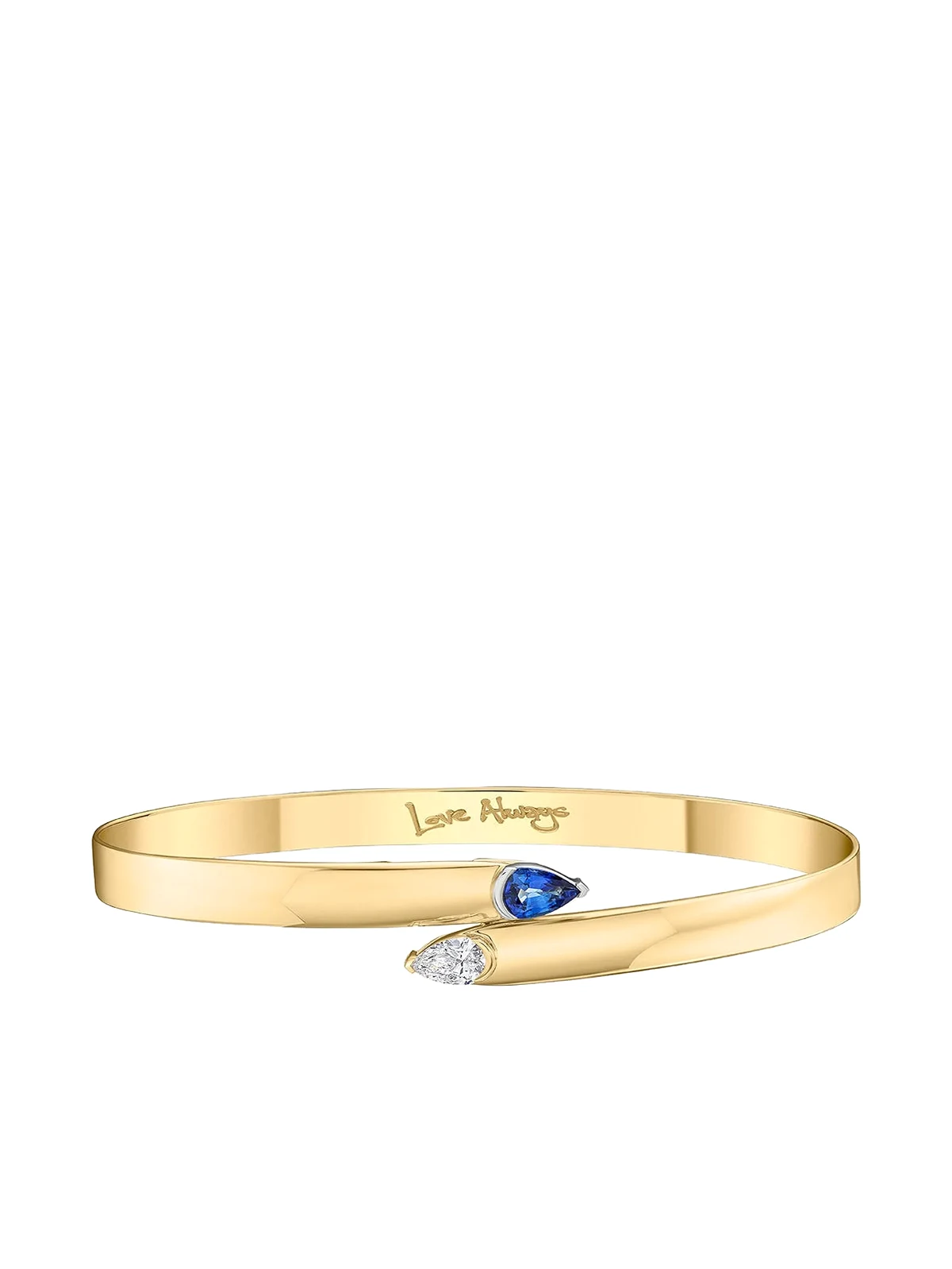 18kt yellow gold diamond sapphire toi et moi bracelet