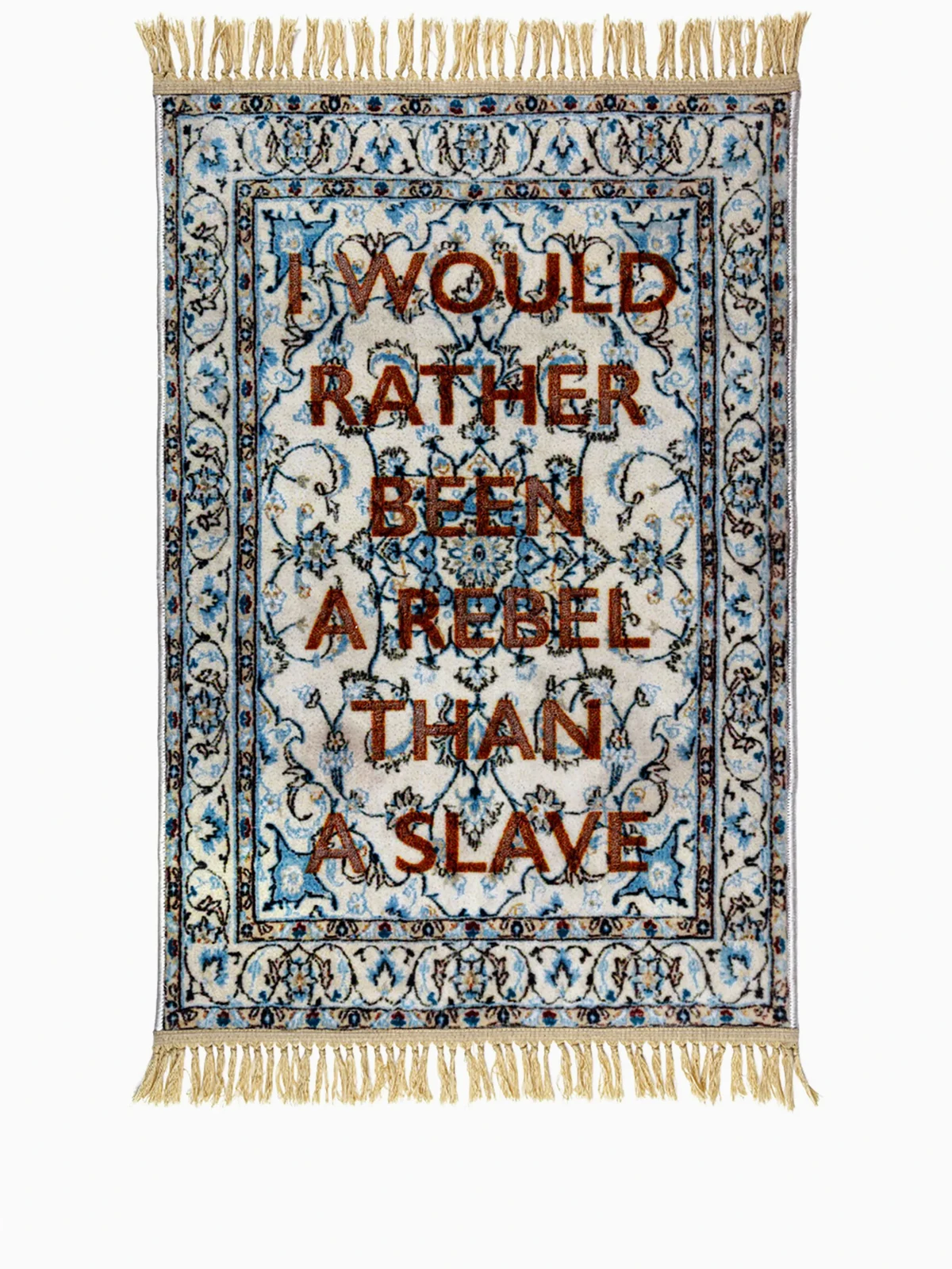 slogan-print burnt carpet (120cm x 80cm)