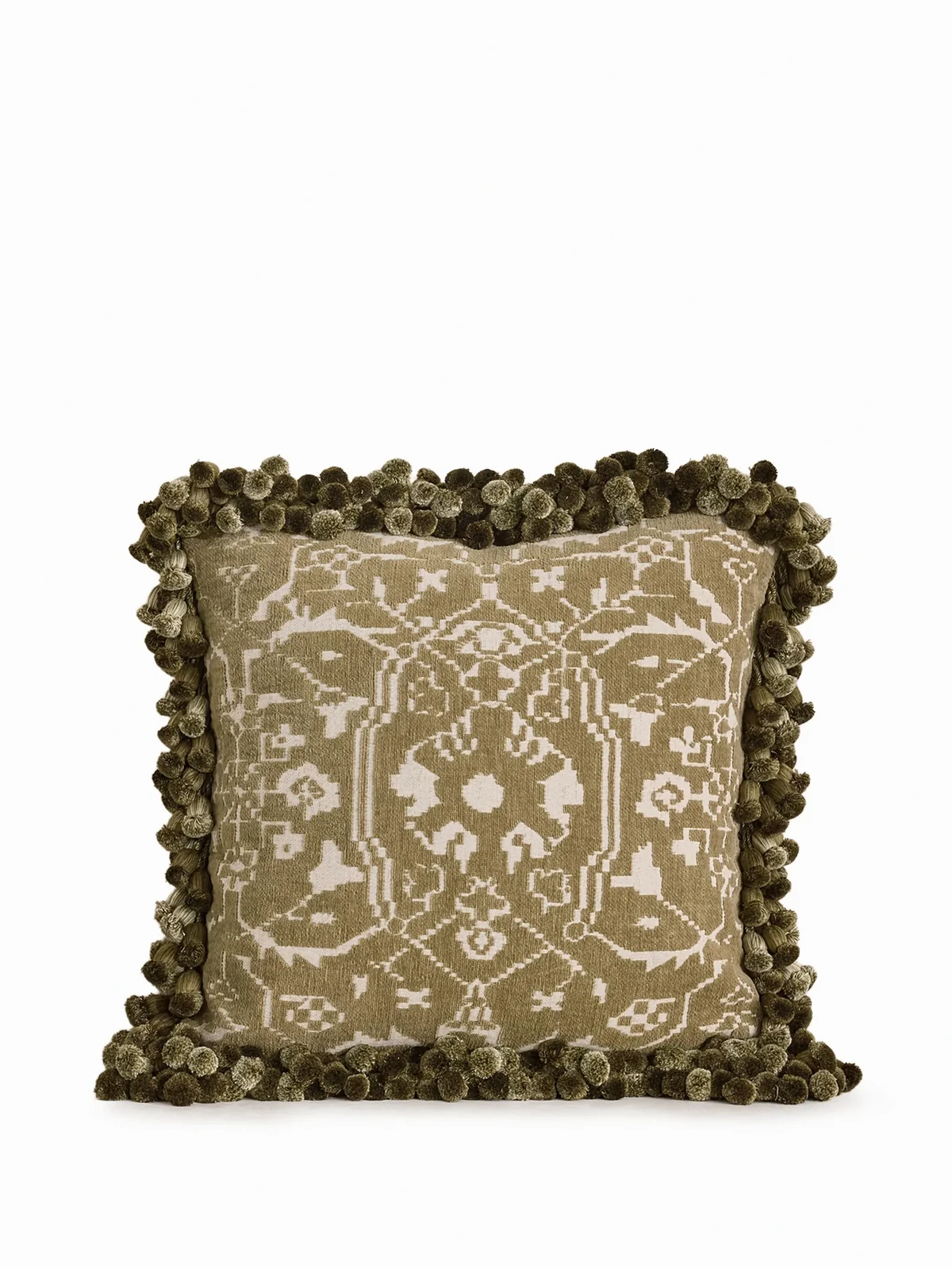 pompom-detail cushion