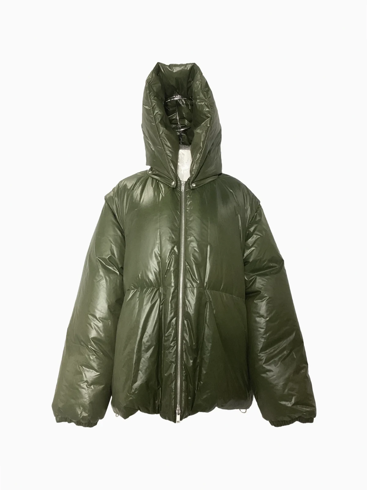 zipped hooded puffer jacket