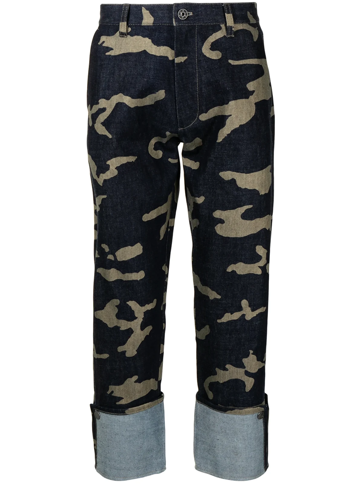 camouflage-print straight-leg jeans