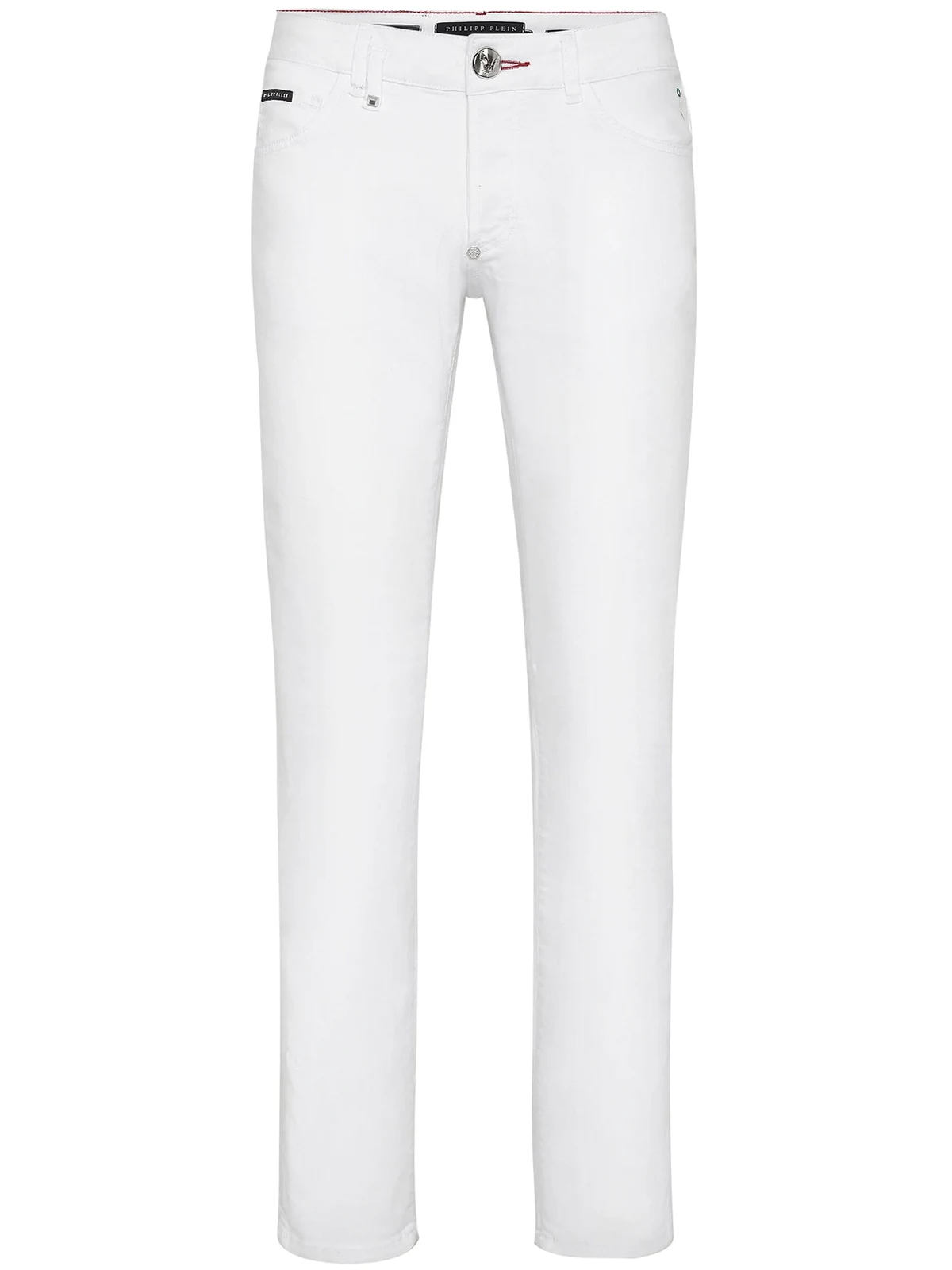 tiger-appliqué straight-leg jeans