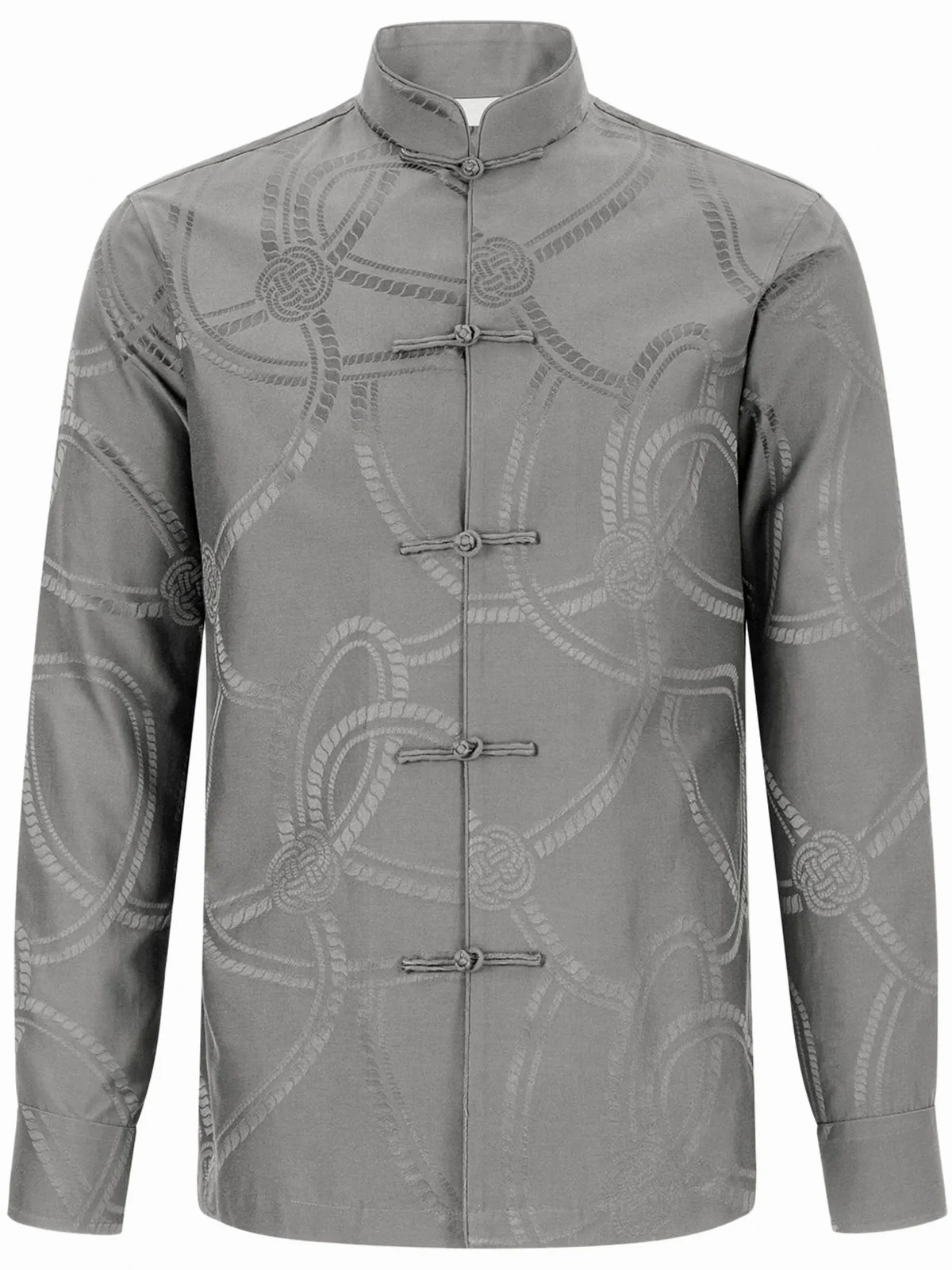 patterned-jacquard shirt