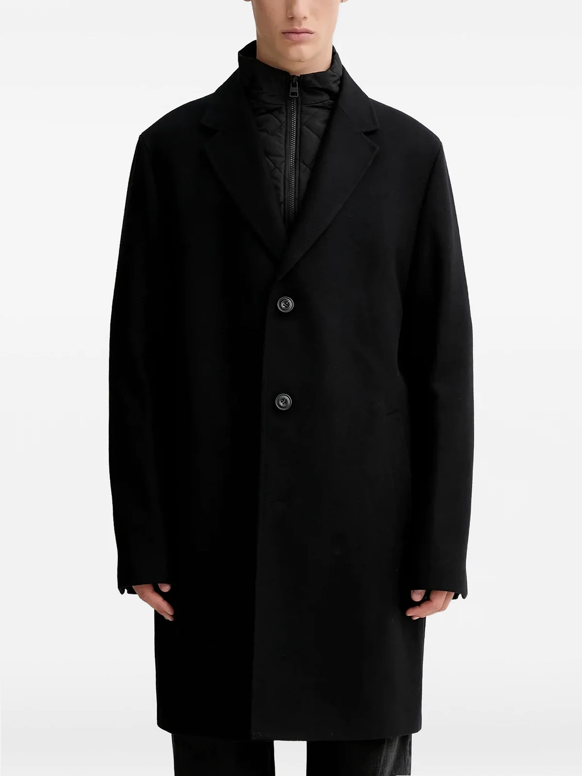 buttoned long sleeve coat