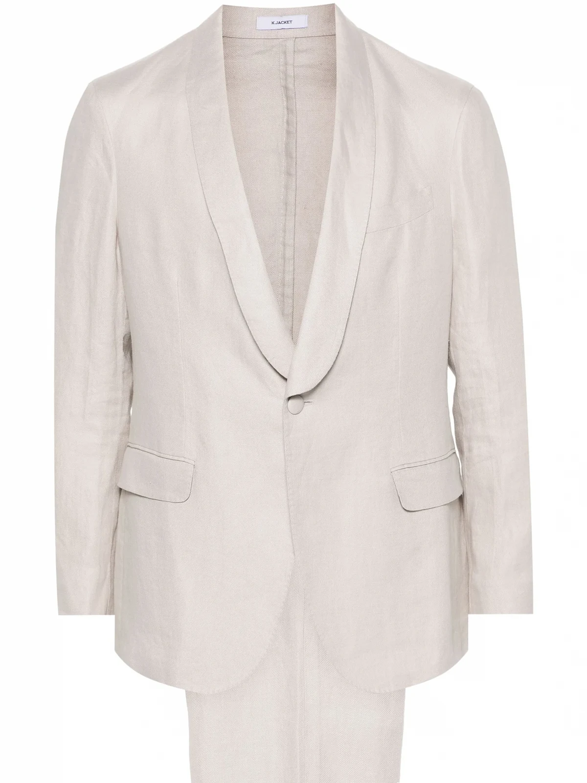 single-breasted linen suit
