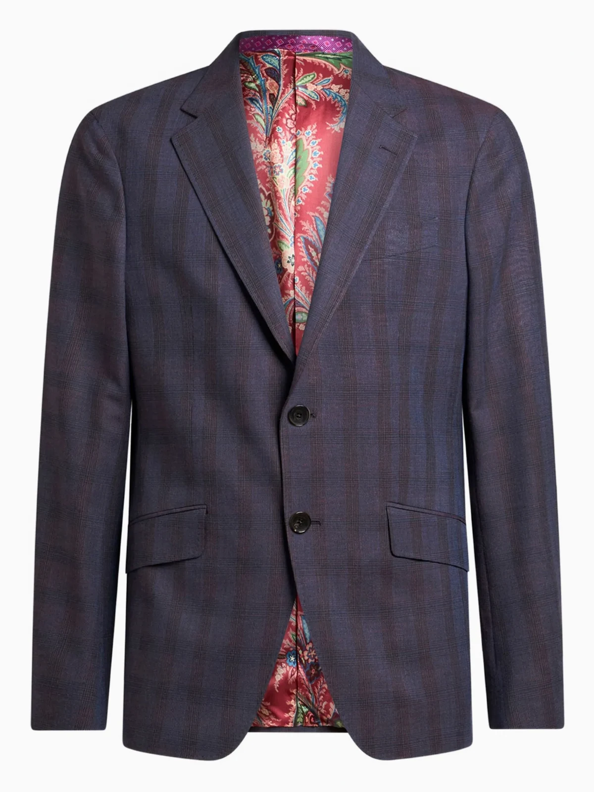 check-pattern wool suit