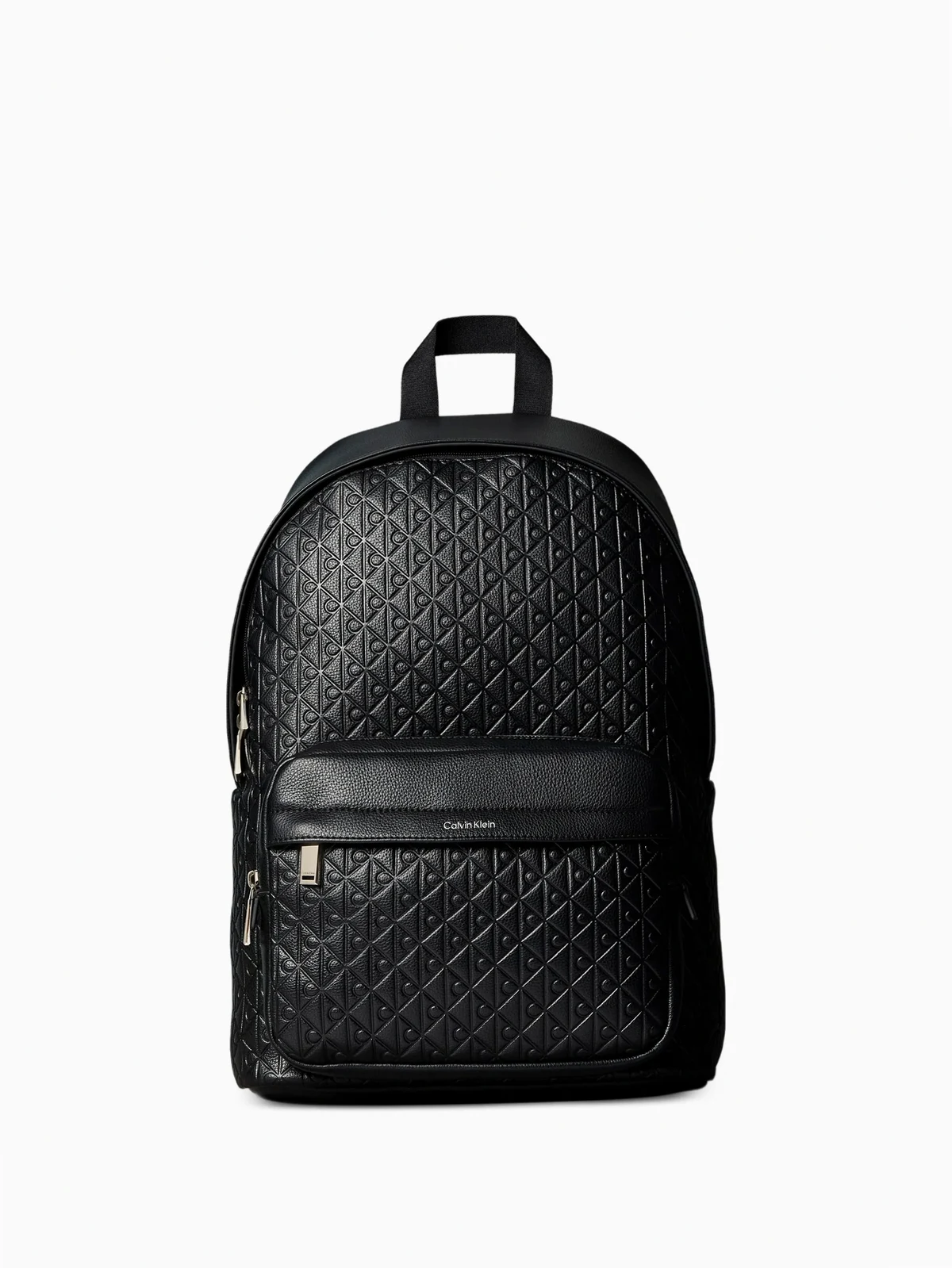 embossed monogram backpack
