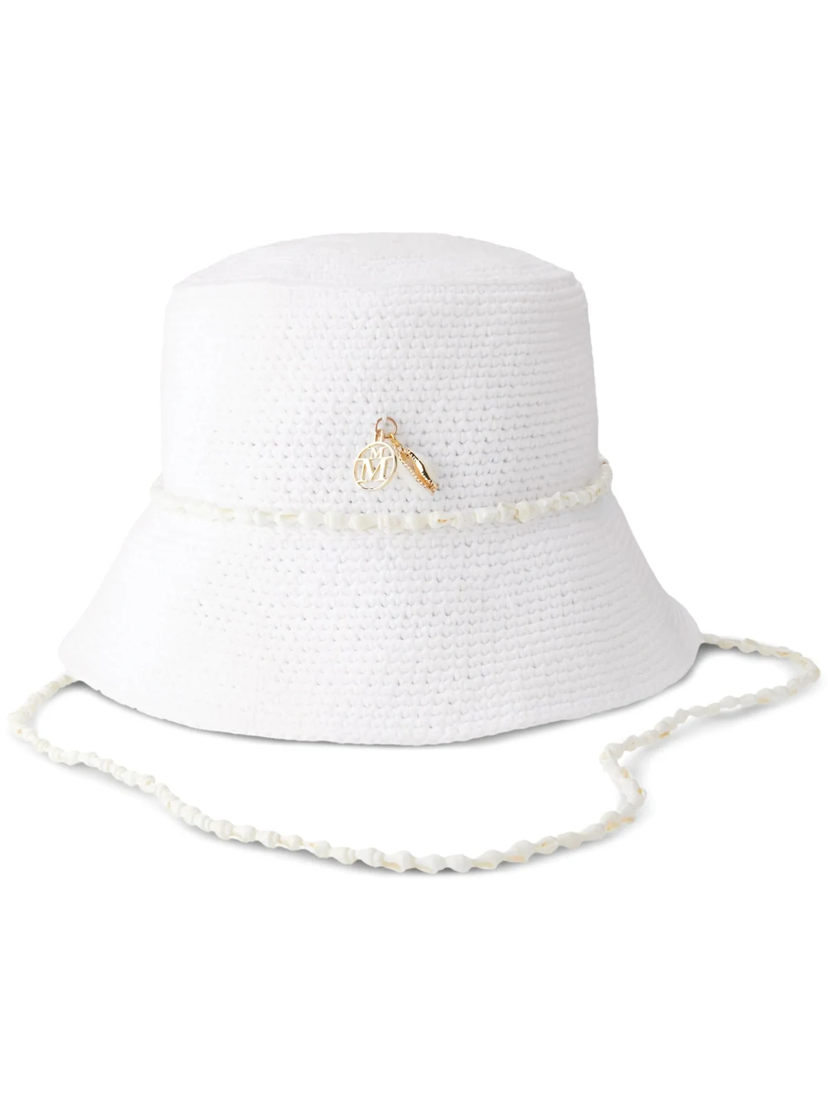 Axel shell-embellished knitted bucket hat