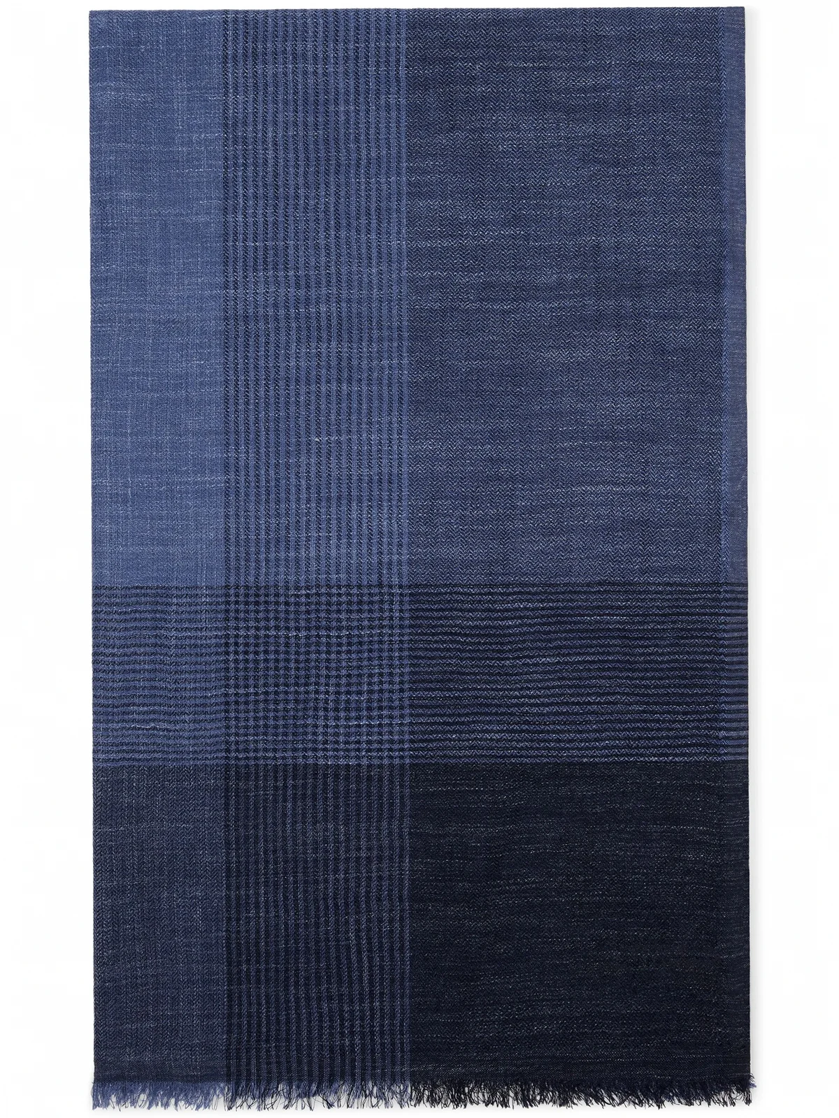 check-pattern silk-blend scarf