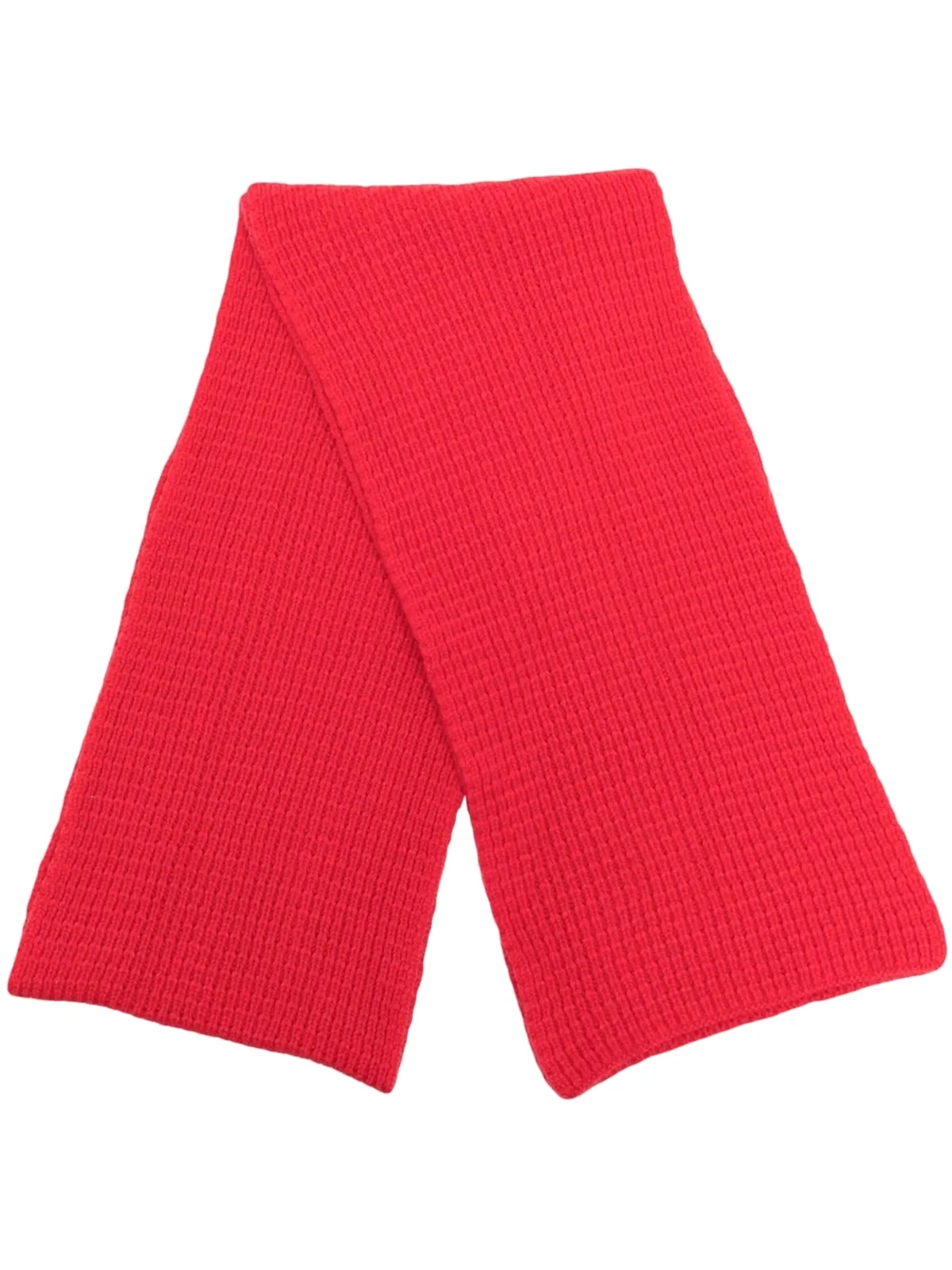 cashmere waffle-knit scarf