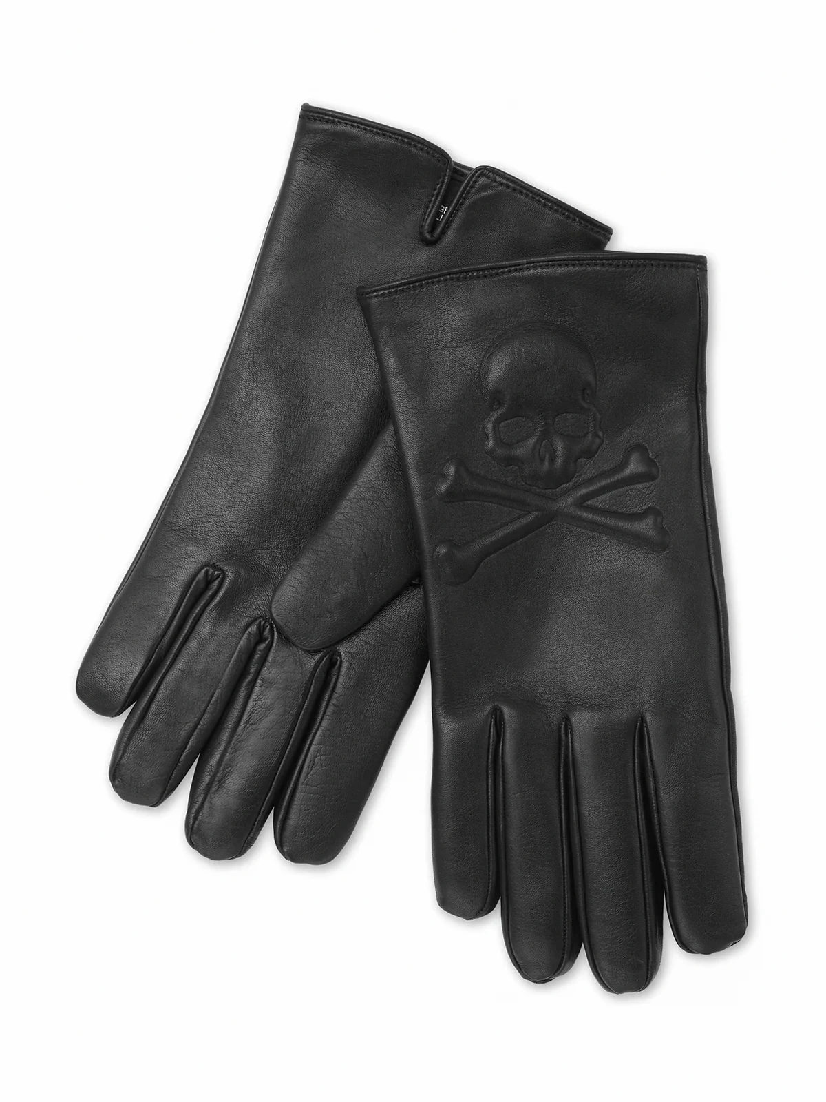 skull-patch leather gloves