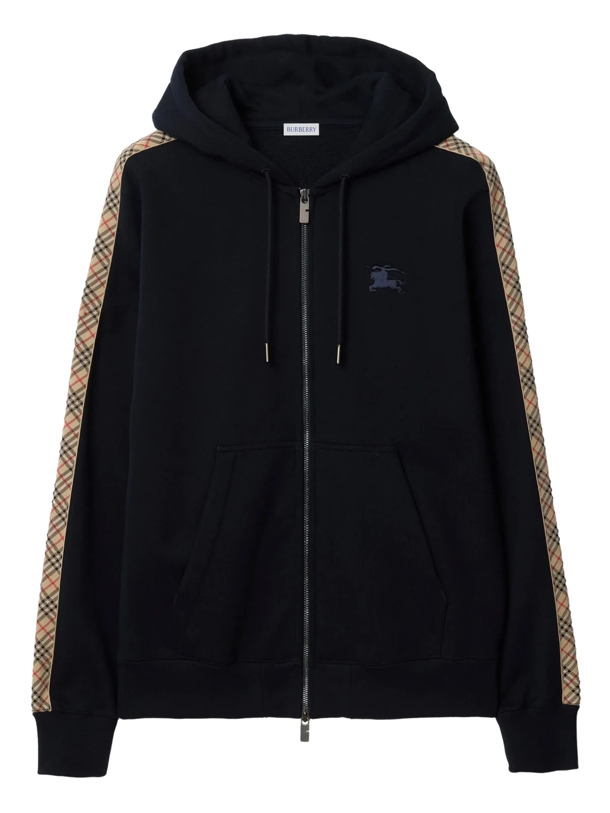 check-trim zipped hoodie
