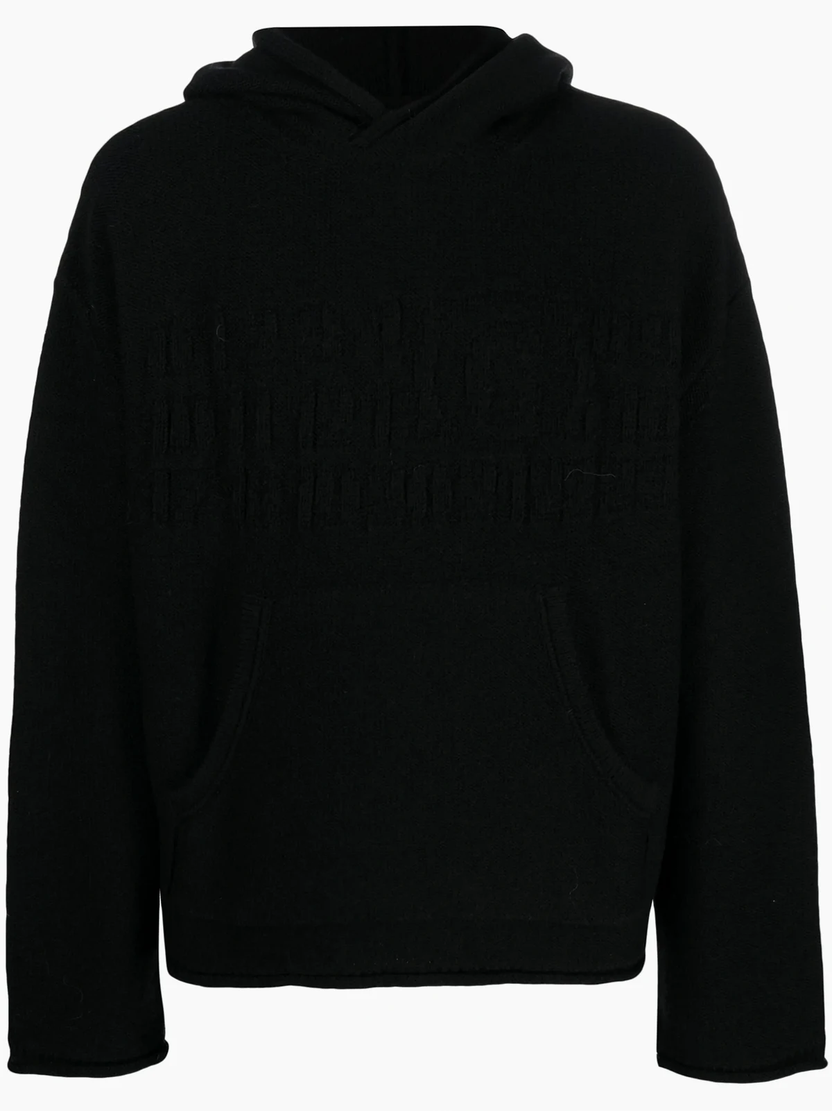 number-motif knitted hoodie