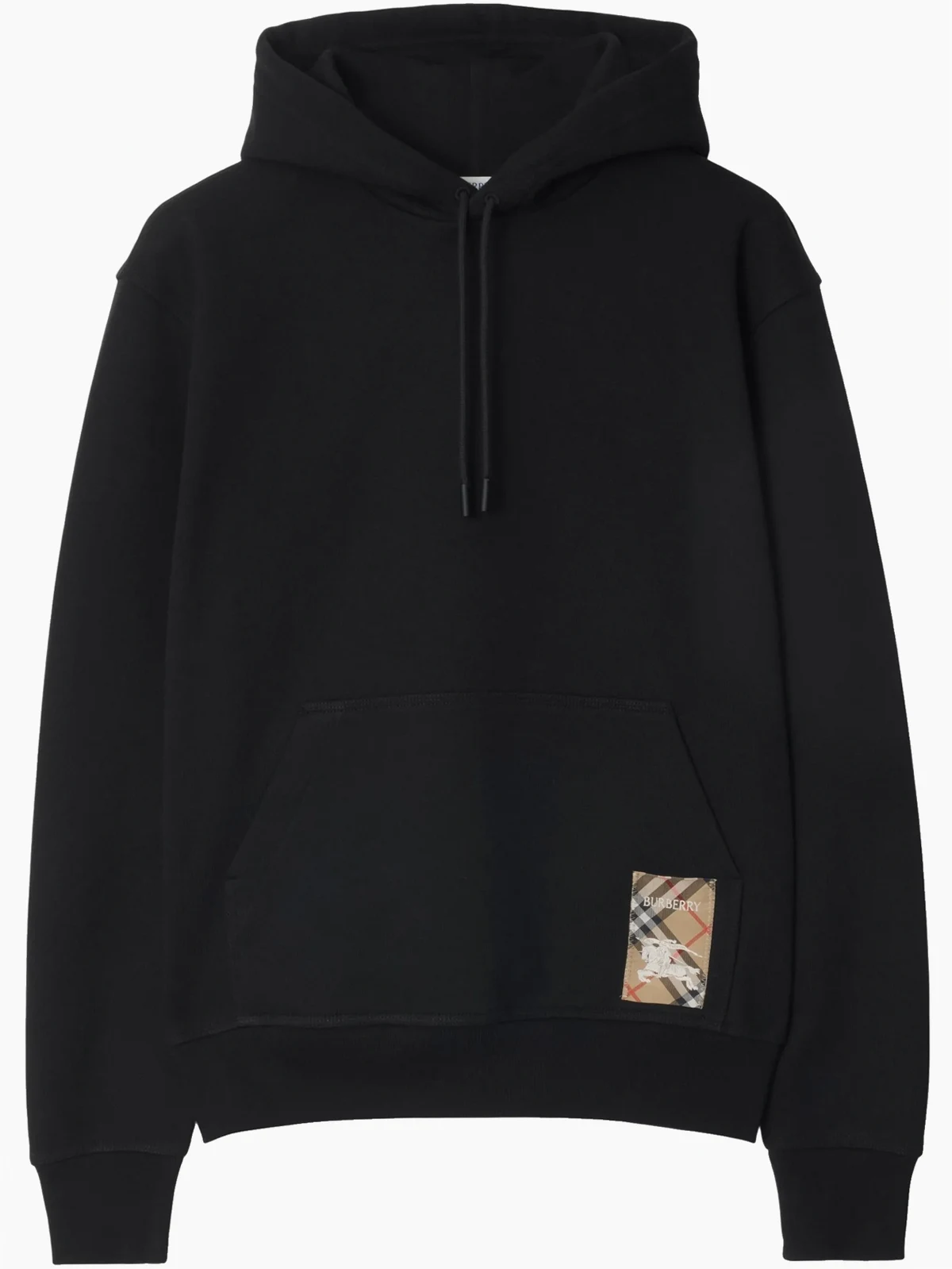 check-label cotton hoodie