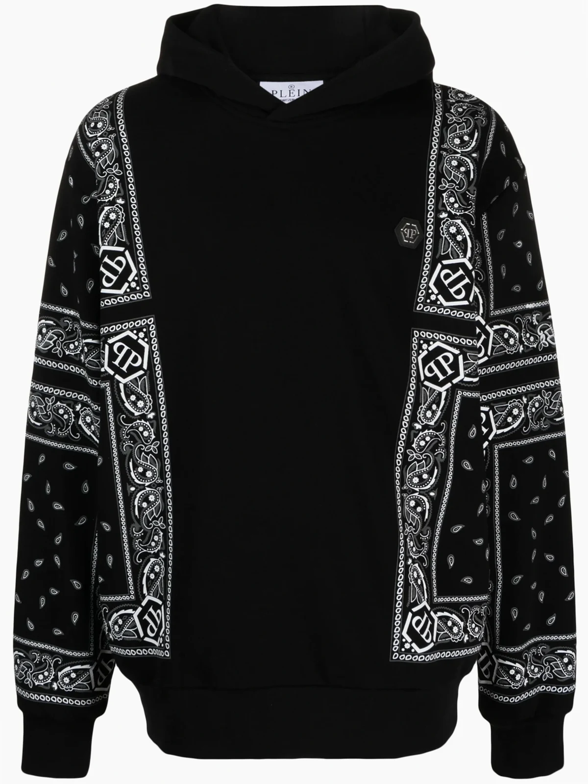 bandana-print long-sleeve hoodie