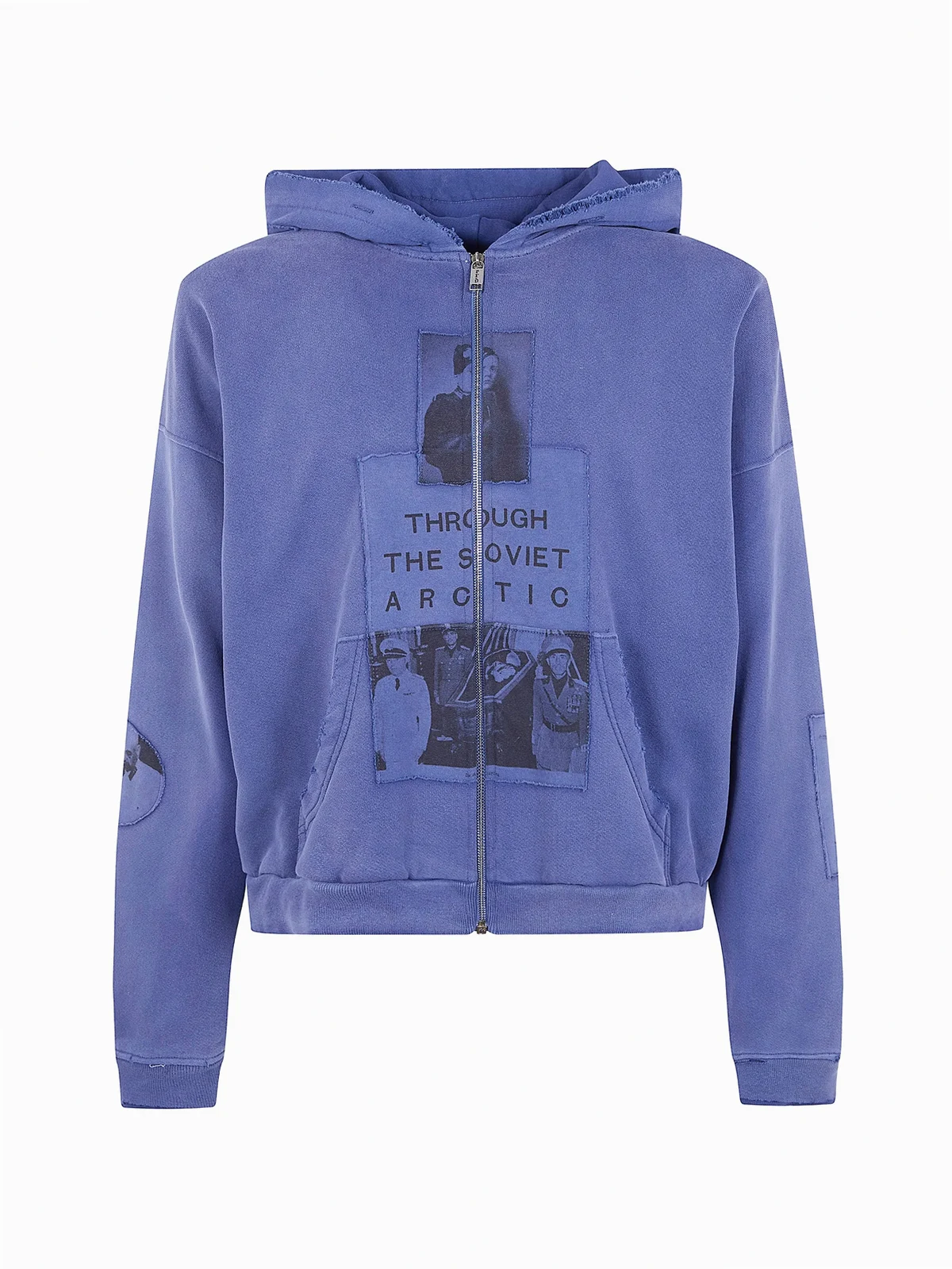 patchwork zip-up hoodie