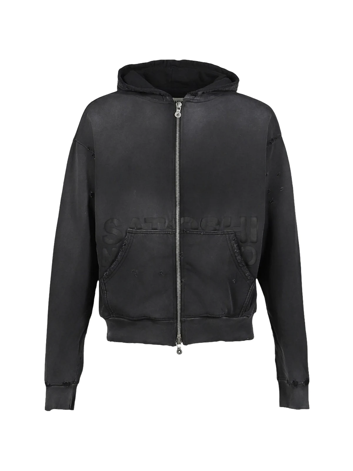 Elliott distressed logo zip hoodie