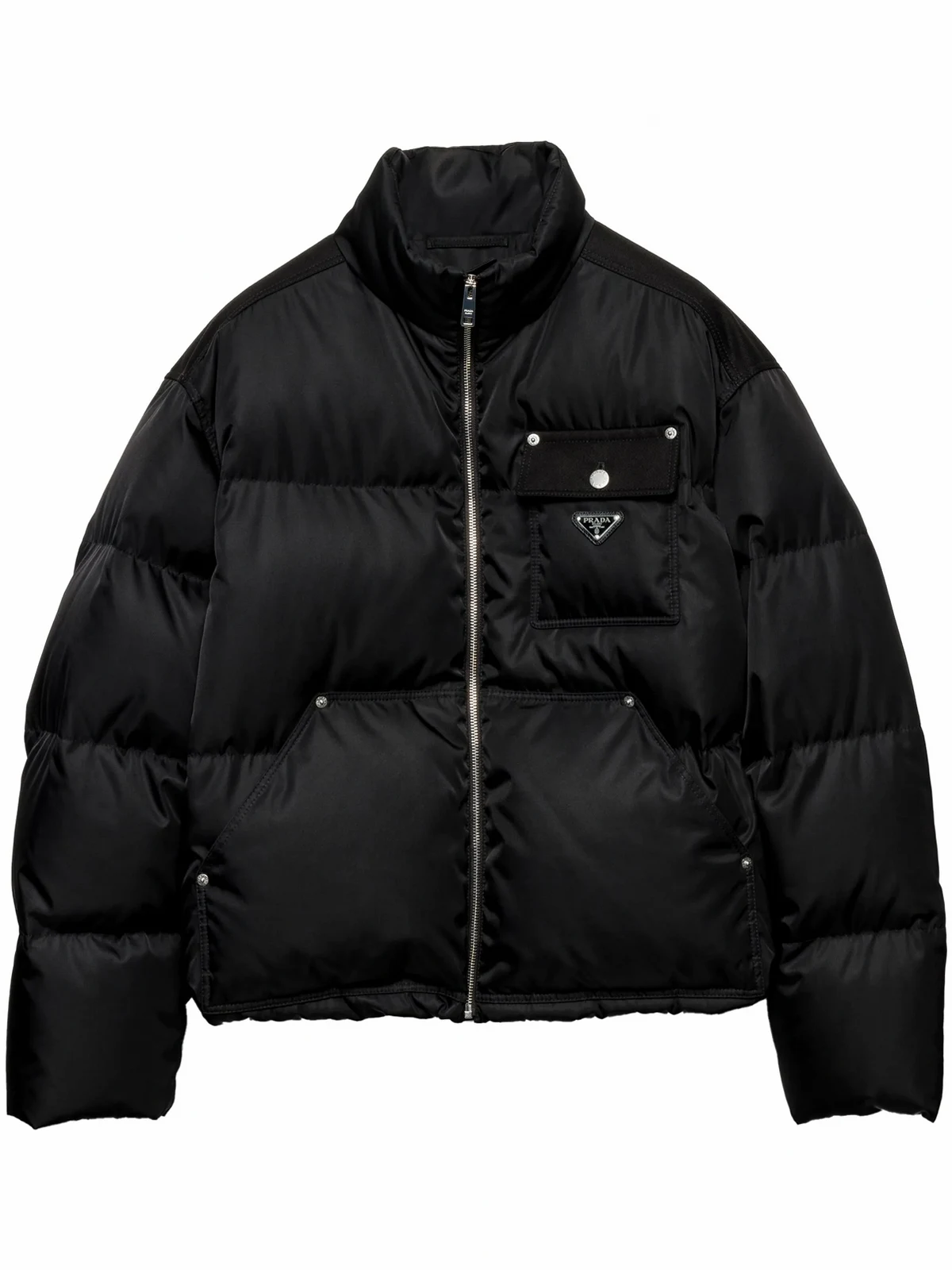 cropped triangle-logo padded jacket