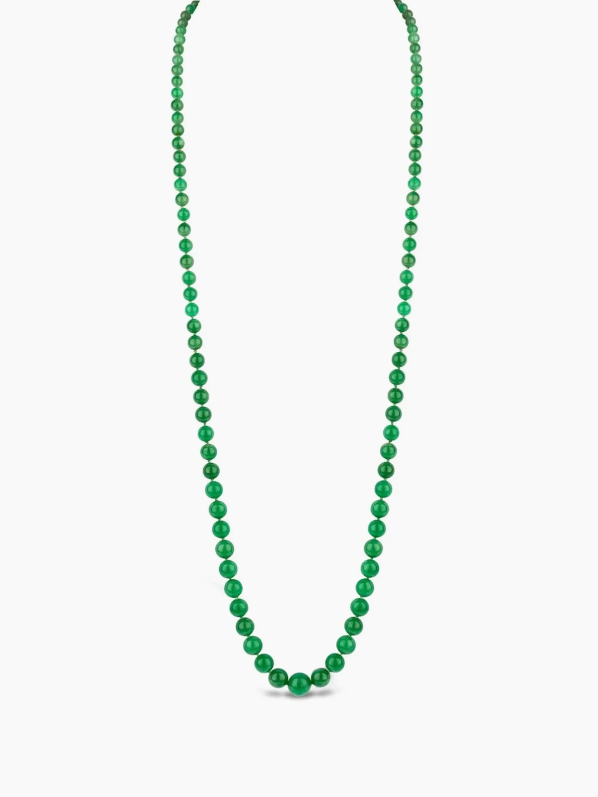 platinum Edwardian jade bead necklace