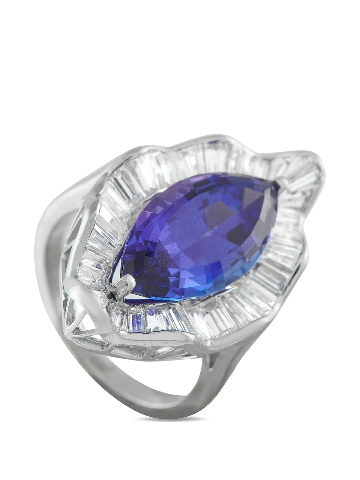 platinum diamond tanzanite ring