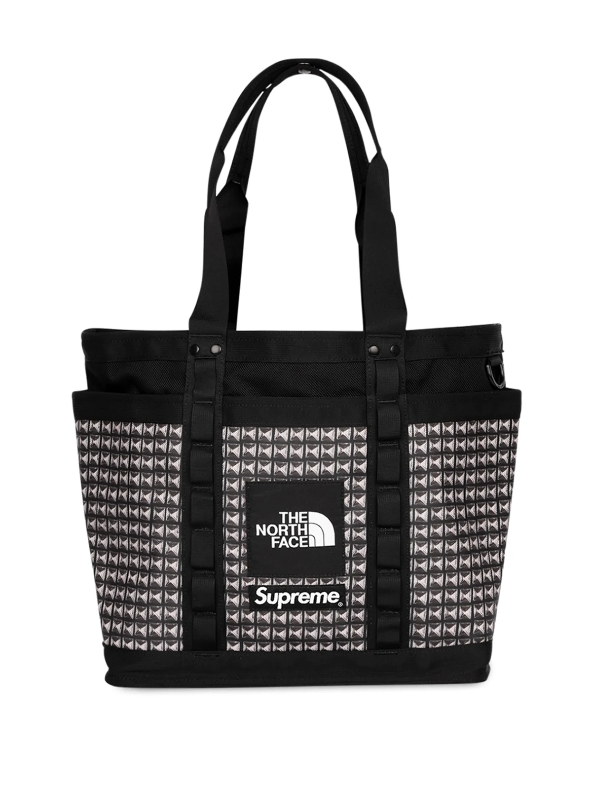 x The North Face Explore stud-print utility tote bag