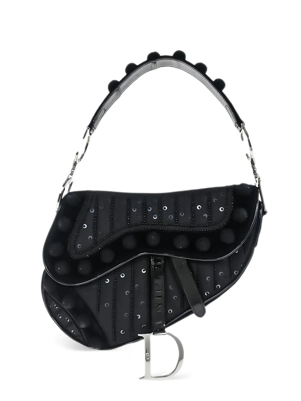 2002 Saddle beaded-embelishments shoulder bag