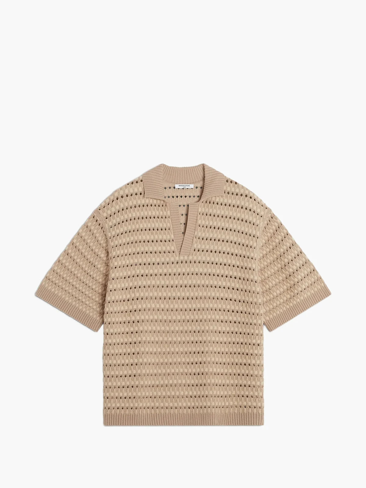 open-knit polo shirt