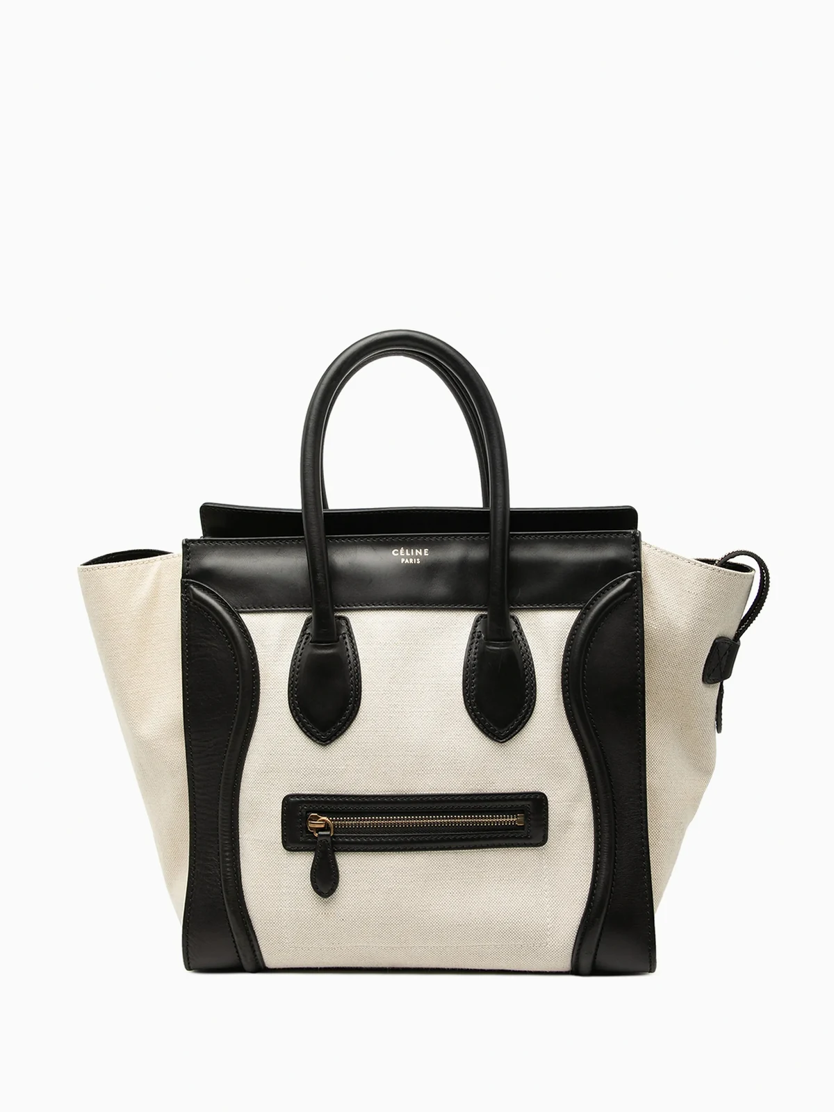 2011 Mini Bicolor Canvas and Leather Luggage Tote handbag